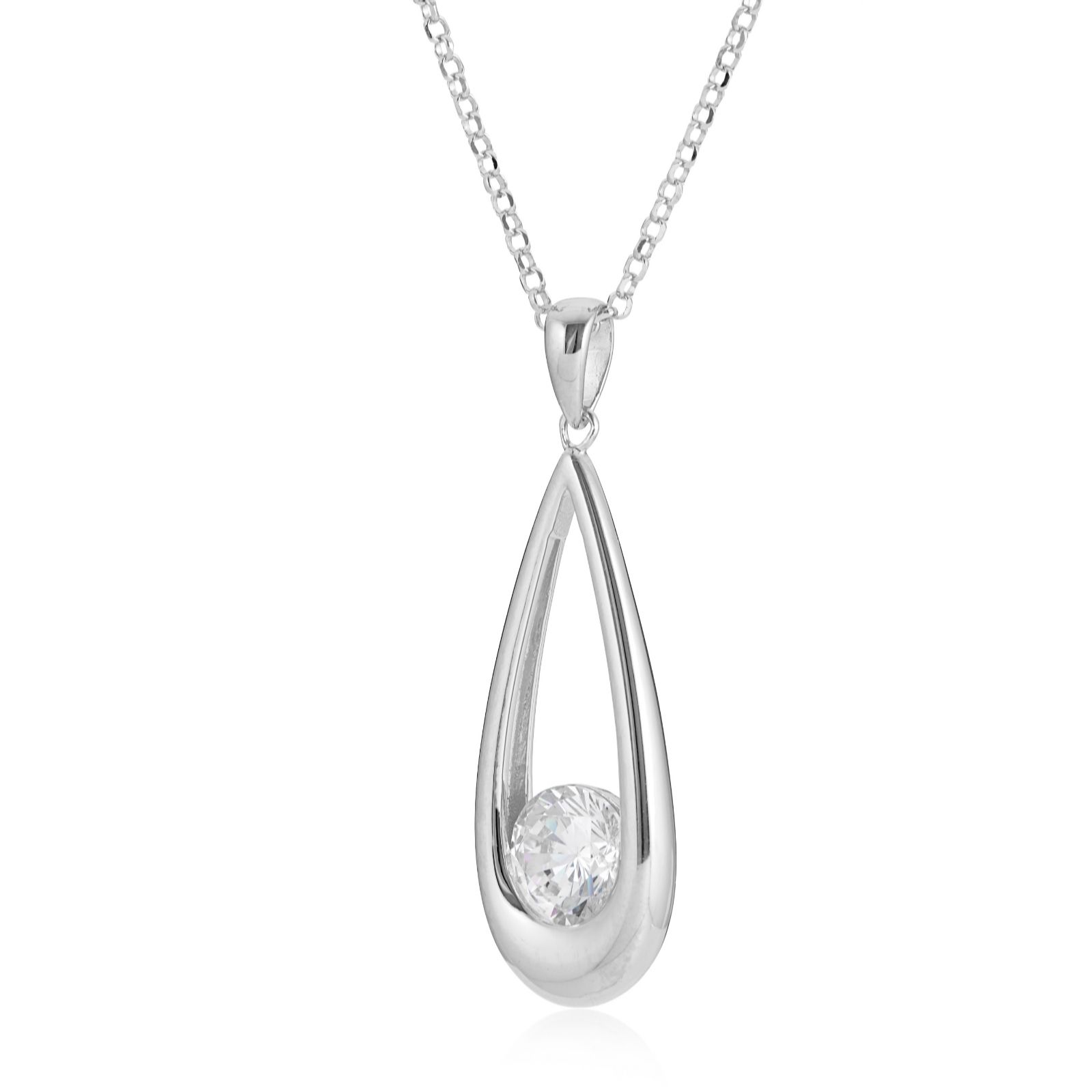 Diamonique 1.1ct tw 100 Facets 45cm Necklace Sterling Silver