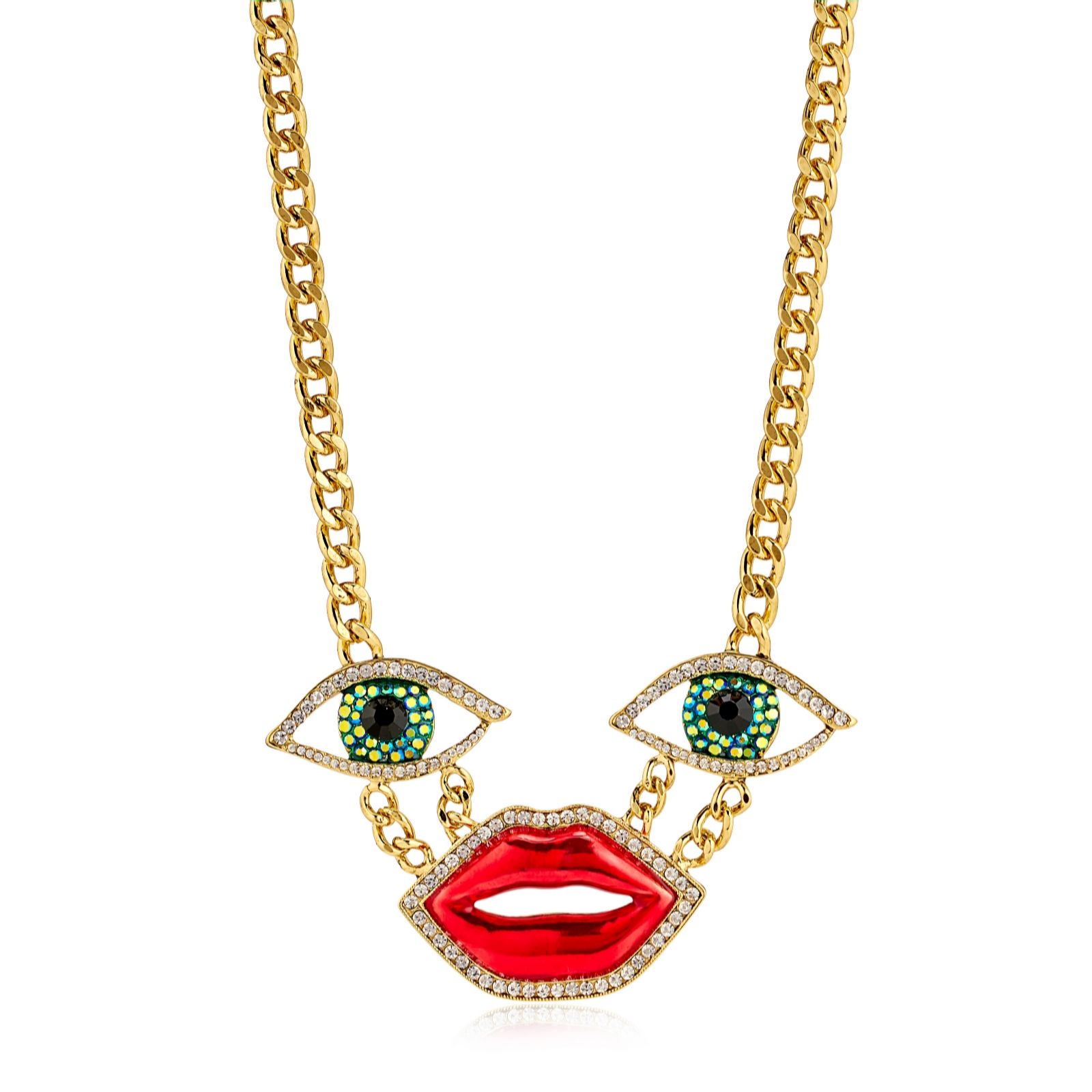 Butler & Wilson Jewellery Gold Butler & Wilson Abstract Eye And Lip Necklace