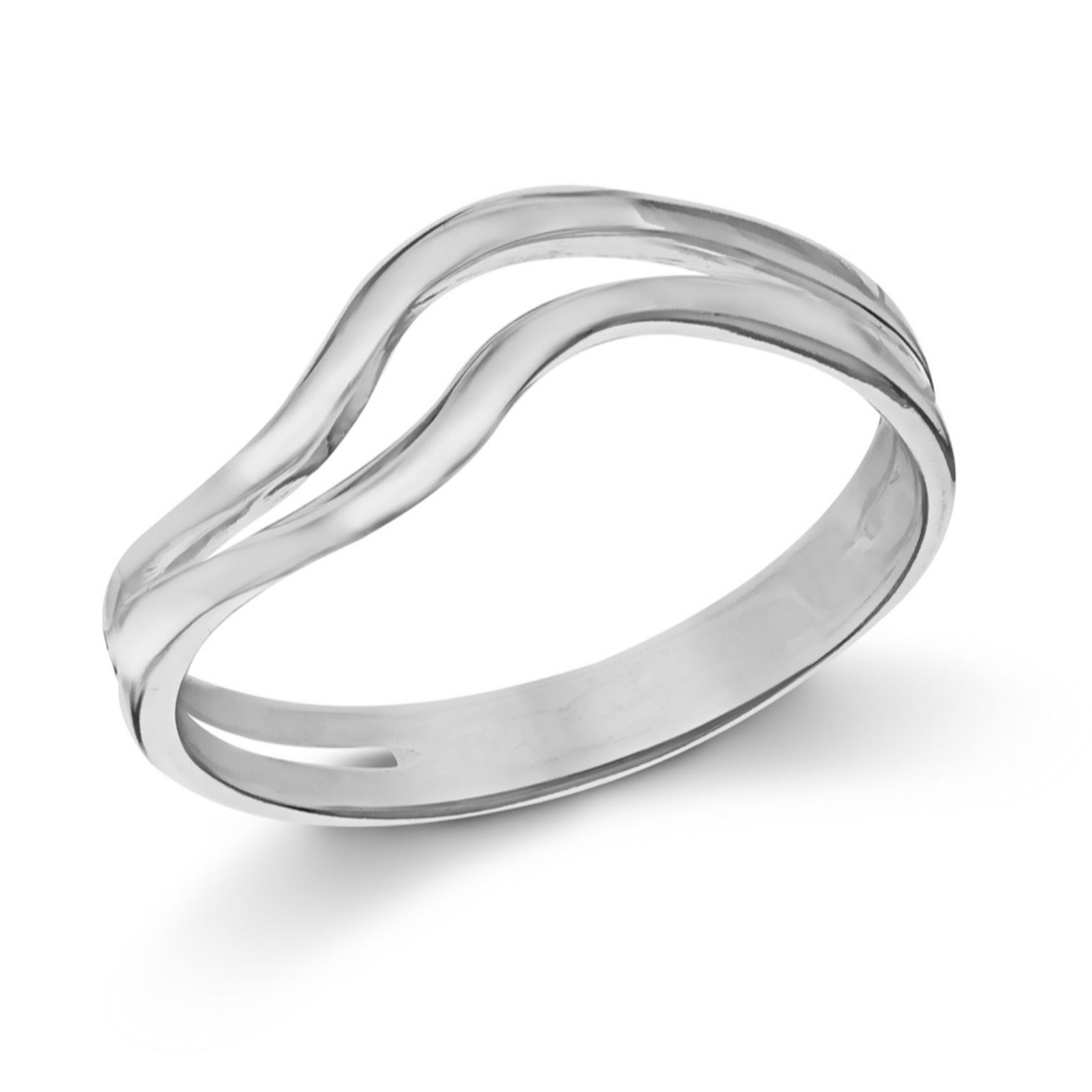 Faith & Brown Double Wave Ring Sterling Silver