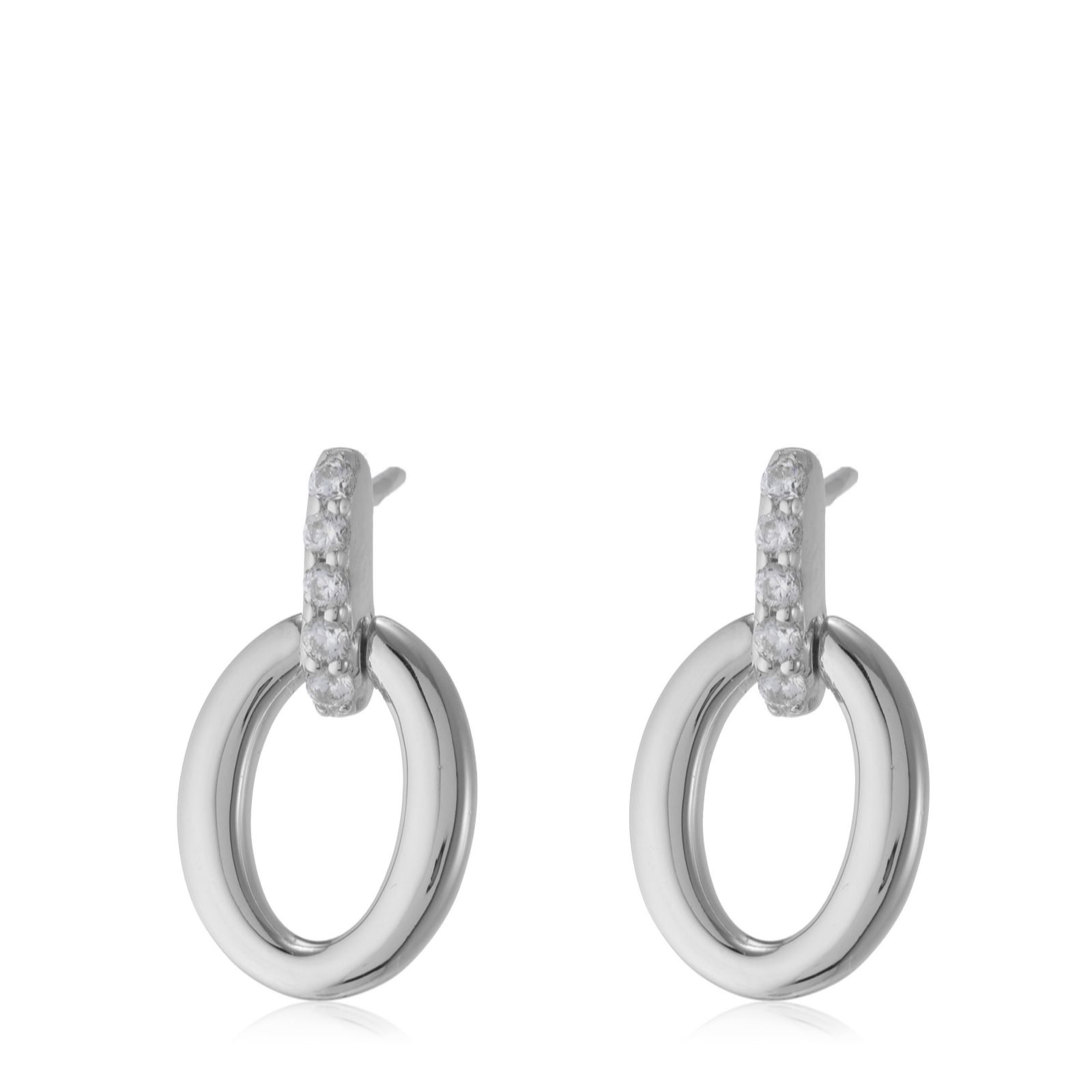 Simplicity By Diamonique Stud Drop Earrings Sterling Silver
