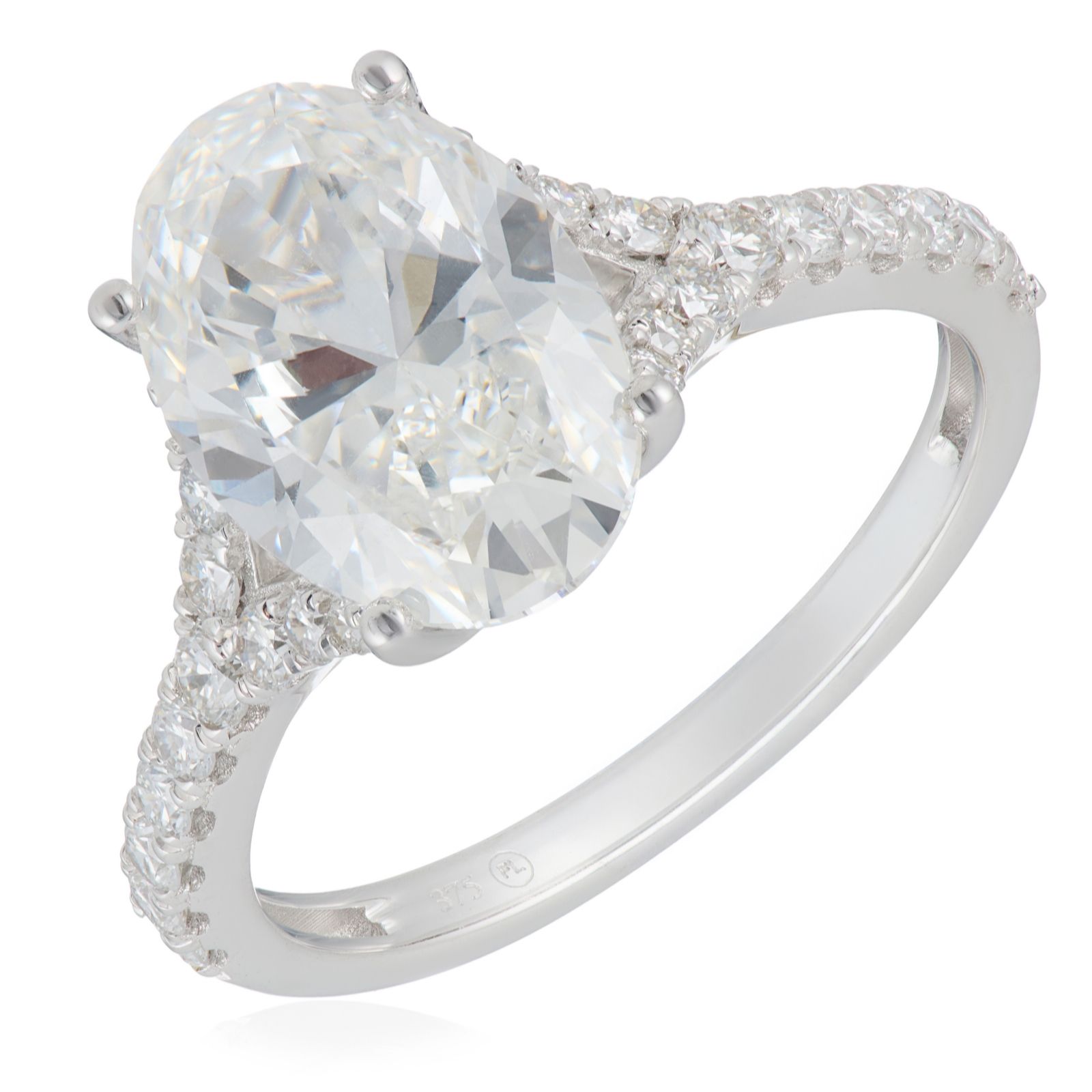 Fire Light 3.7ct Lab Grown Diamond Oval Cut Set of 2 Rings 9ct Gold
