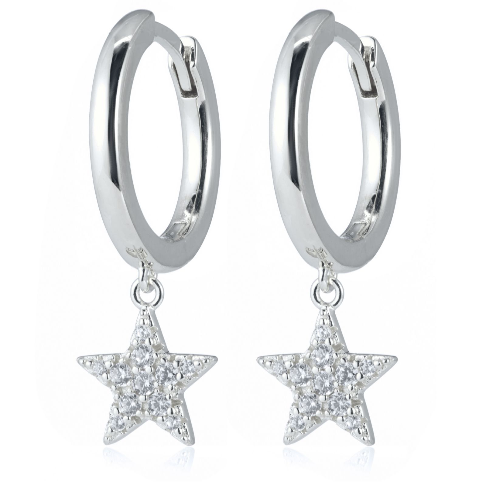 Diamonique 0.19ct tw Motif Huggie Earring Sterling Silver