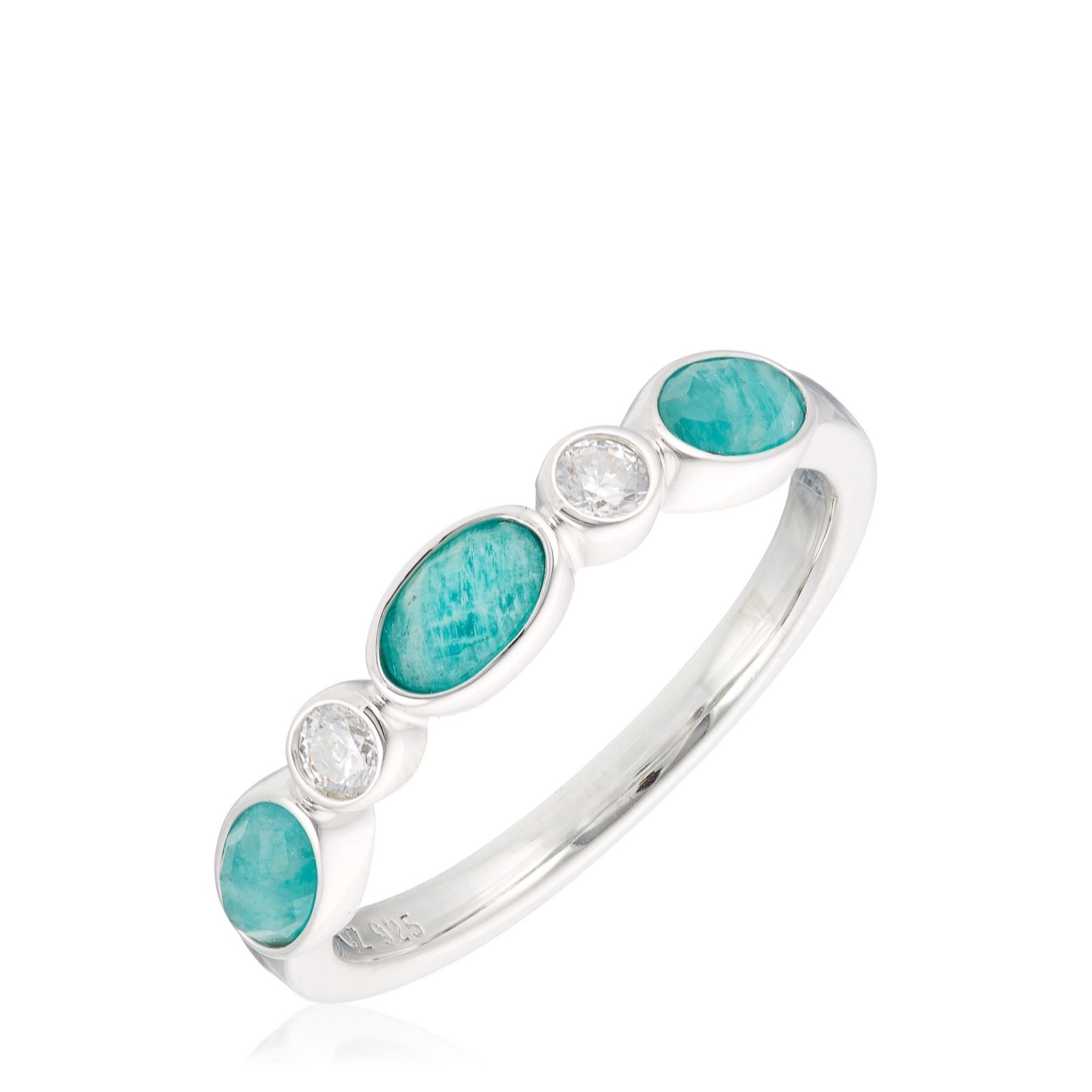 Precious by Diamonique Gemstone Eternity Ring Sterling Silver