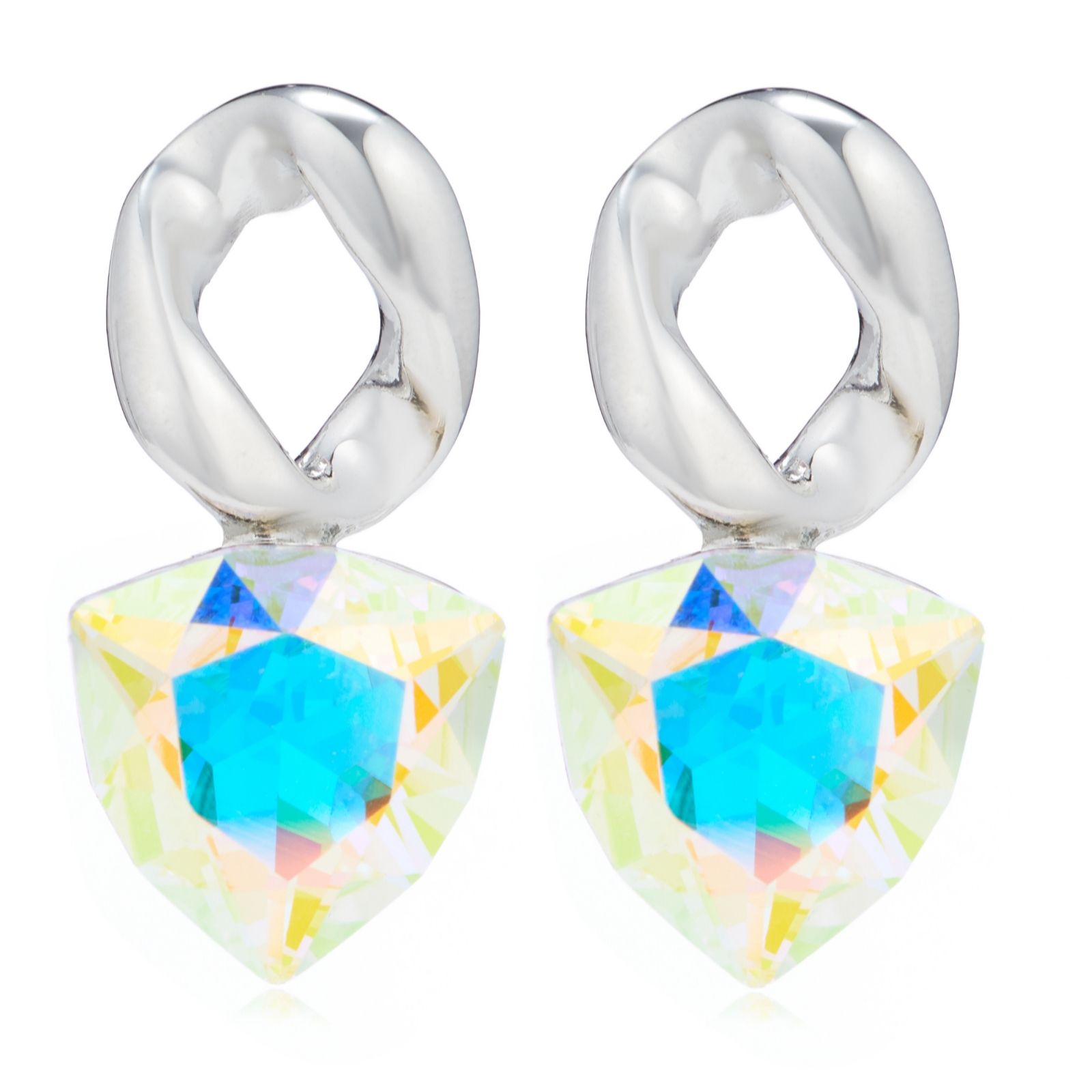 Butler & Wilson Curb Link Crystal Earrings