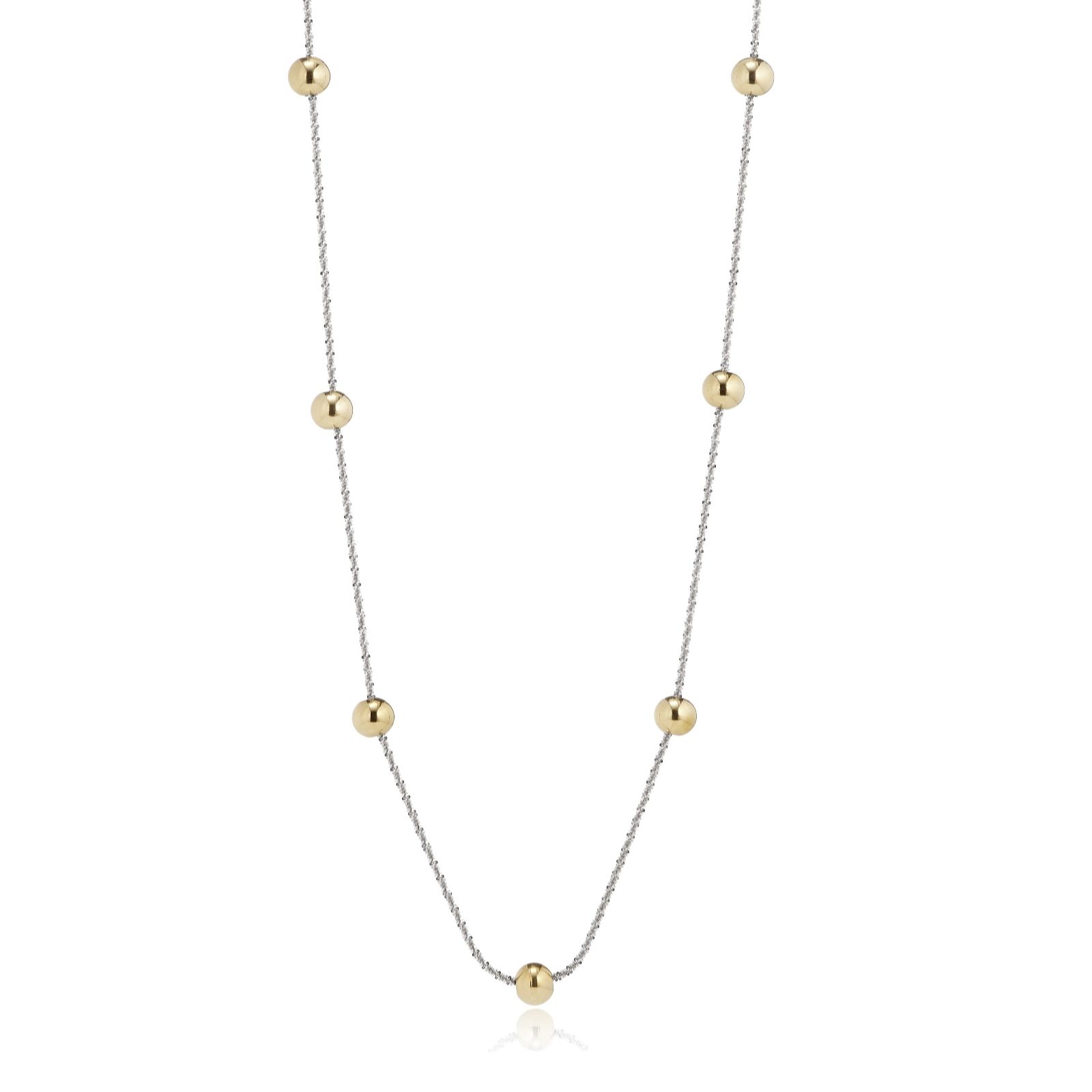 Steel by Diamonique Gypsophila Chain & Ball Bead Necklace Stainless...