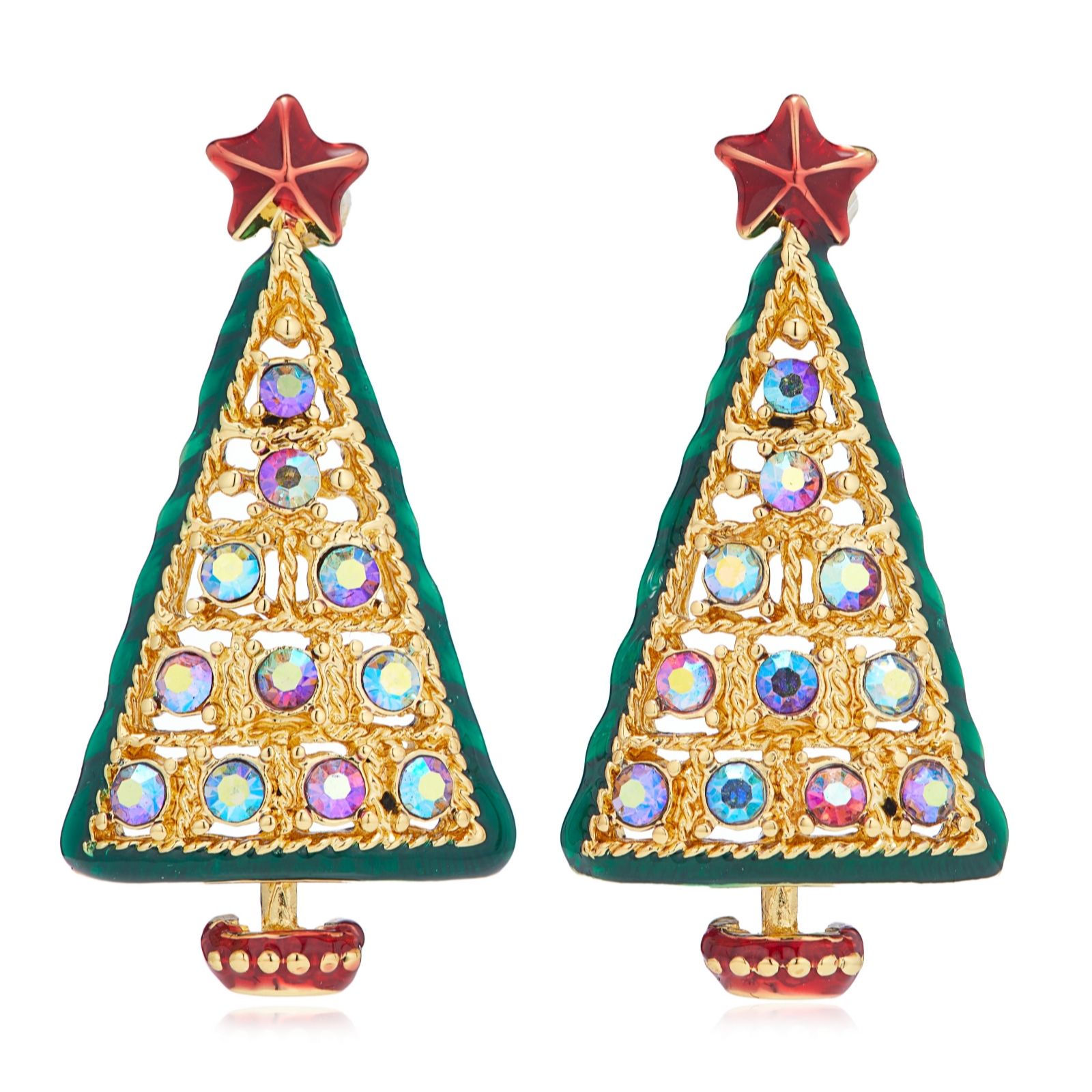 Butler & Wilson Christmas Tree Earrings