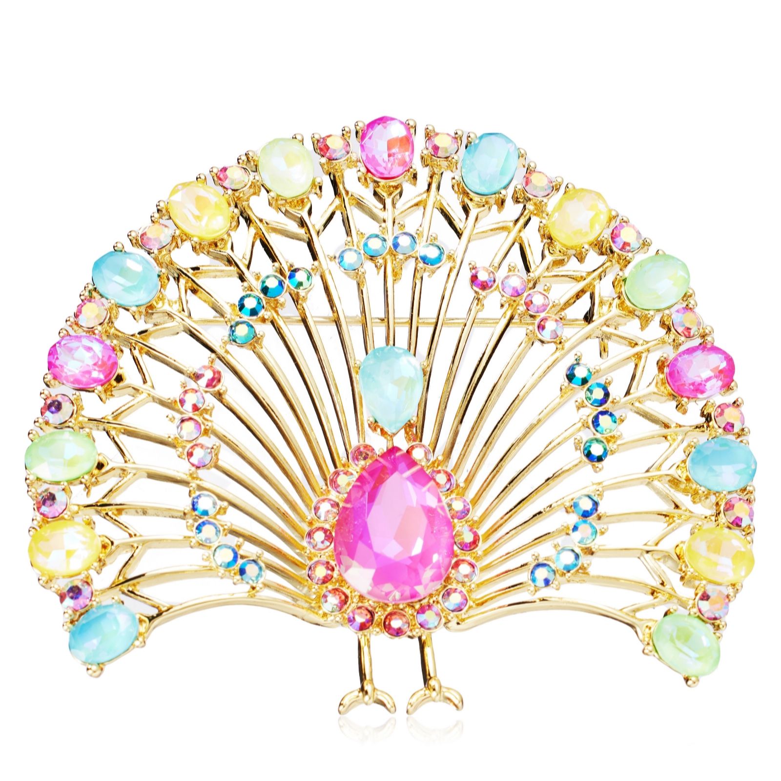 Butler & Wilson Full Bloom Peacock Brooch