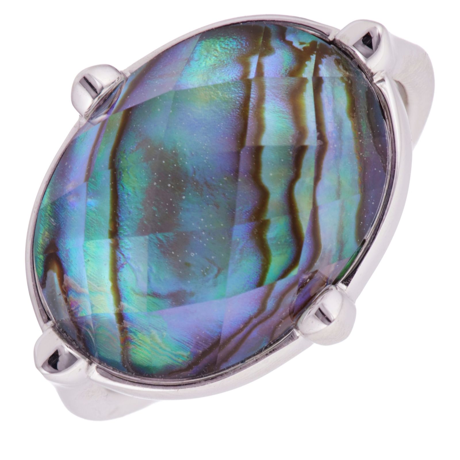 Larapearl White Mop Lara Pearl Mother Of Pearl Oval Ring Sterling Silver