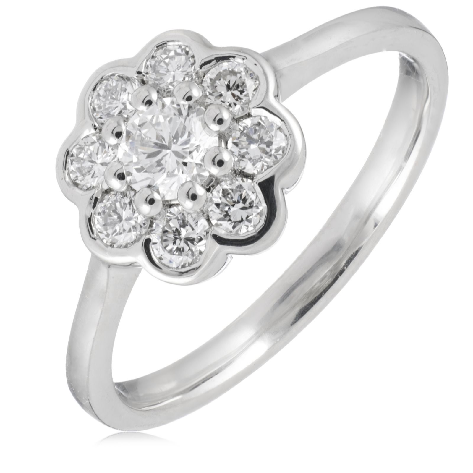 Fire Light Lab Grown Diamond 0.50ct Bezel Set Cluster Ring Platinum