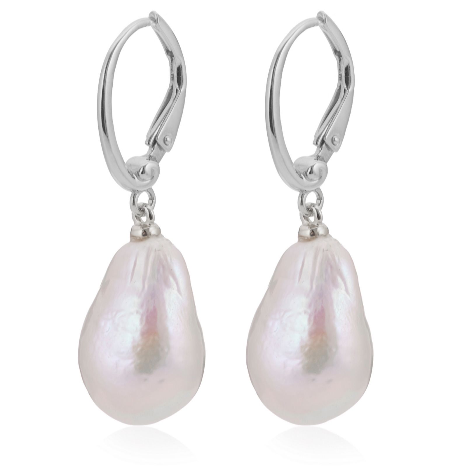 Larapearl Silver Lara Pearl Private Reserve 11-12Mm Baroque Ming Pearl Leverback Ear...