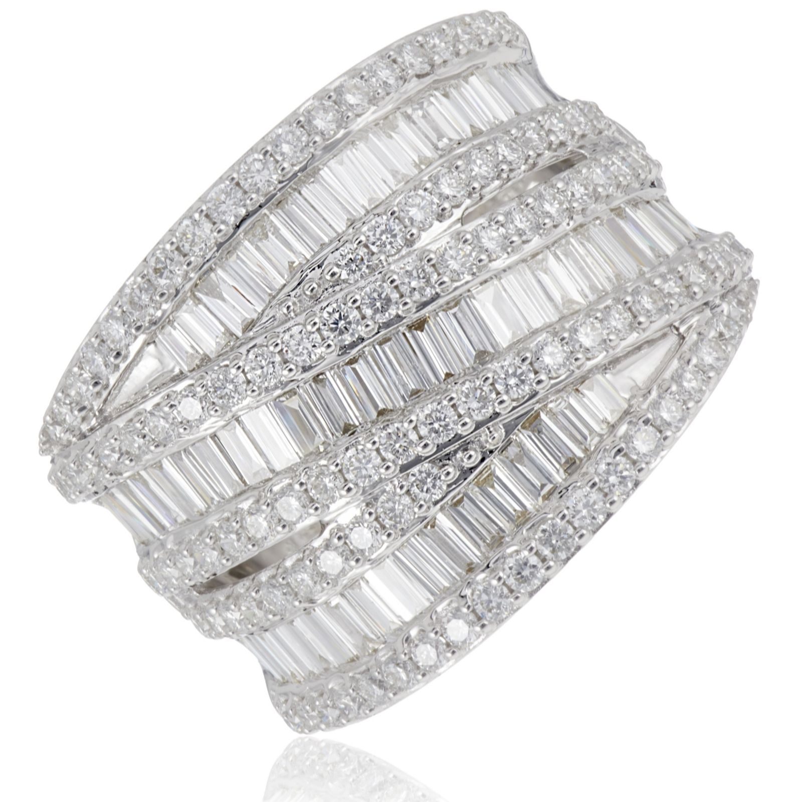 Fire Light 2ct Lab Grown Diamond Baguette Cut Highway Band Ring 9ct...