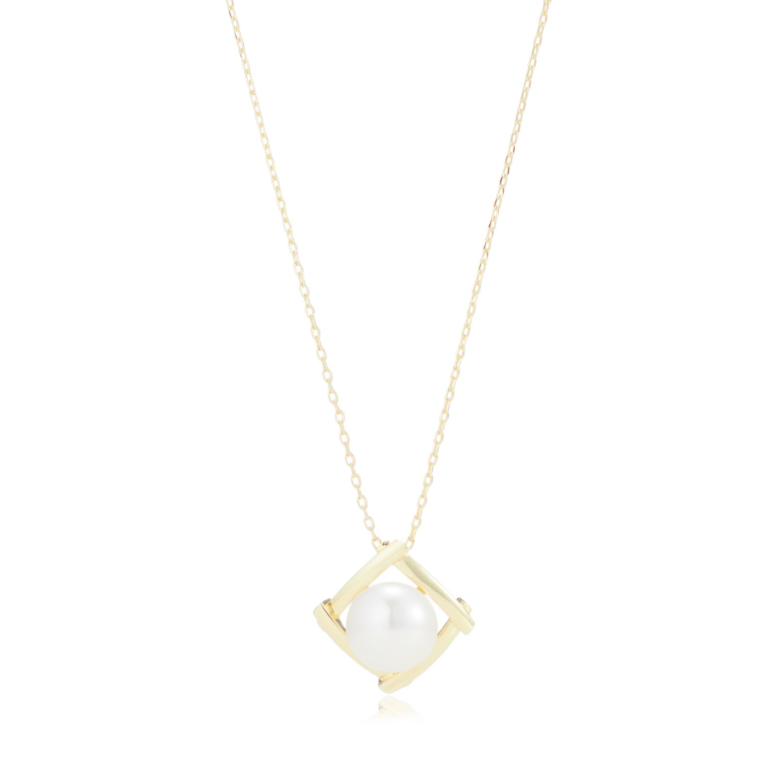 Larapearl Lara Pearl 11-12Mm Framed Fresh Water Pearl Pendant & Chain