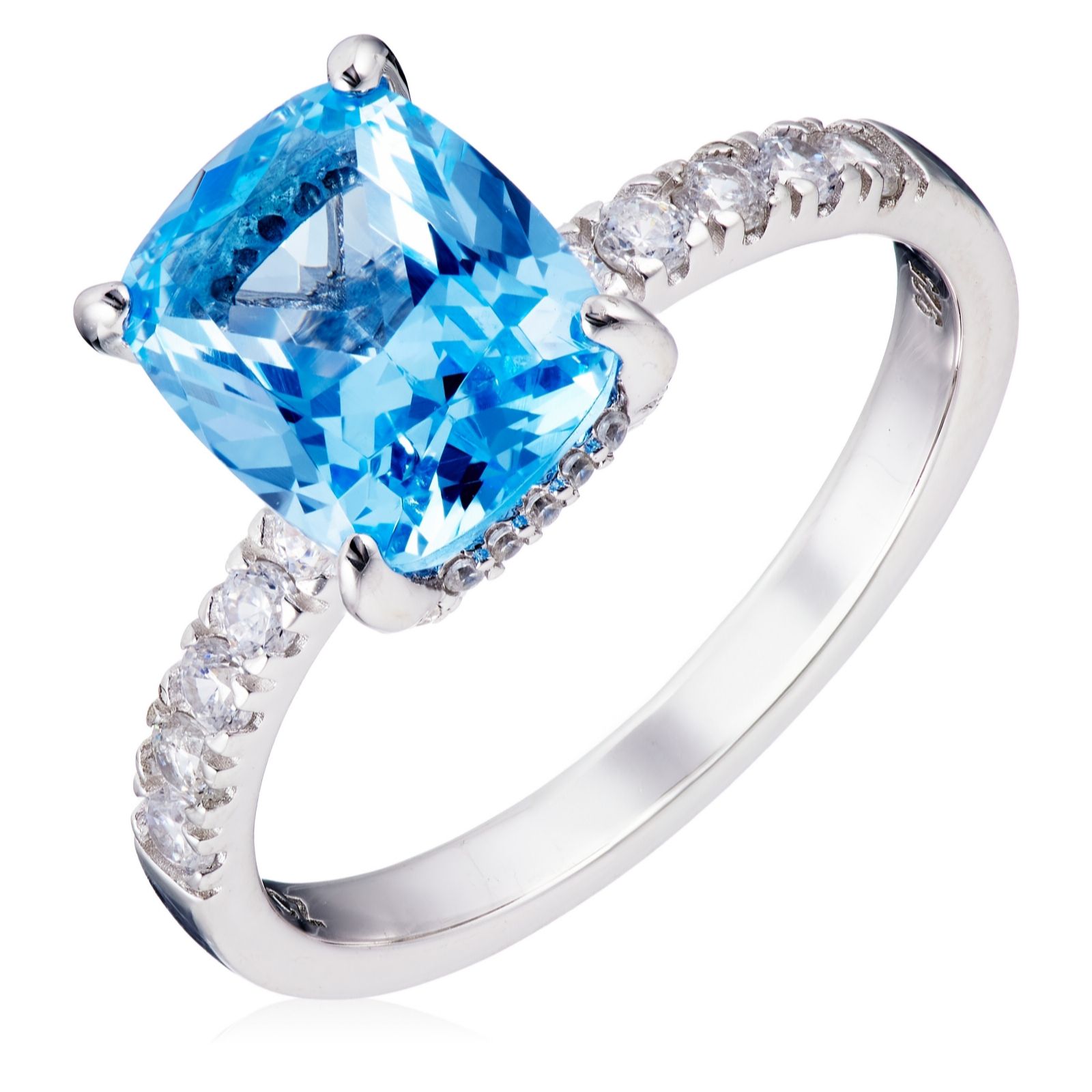 Diamonique 4.5ct tw Simulated Gemstone Cocktail Ring Sterling Silver