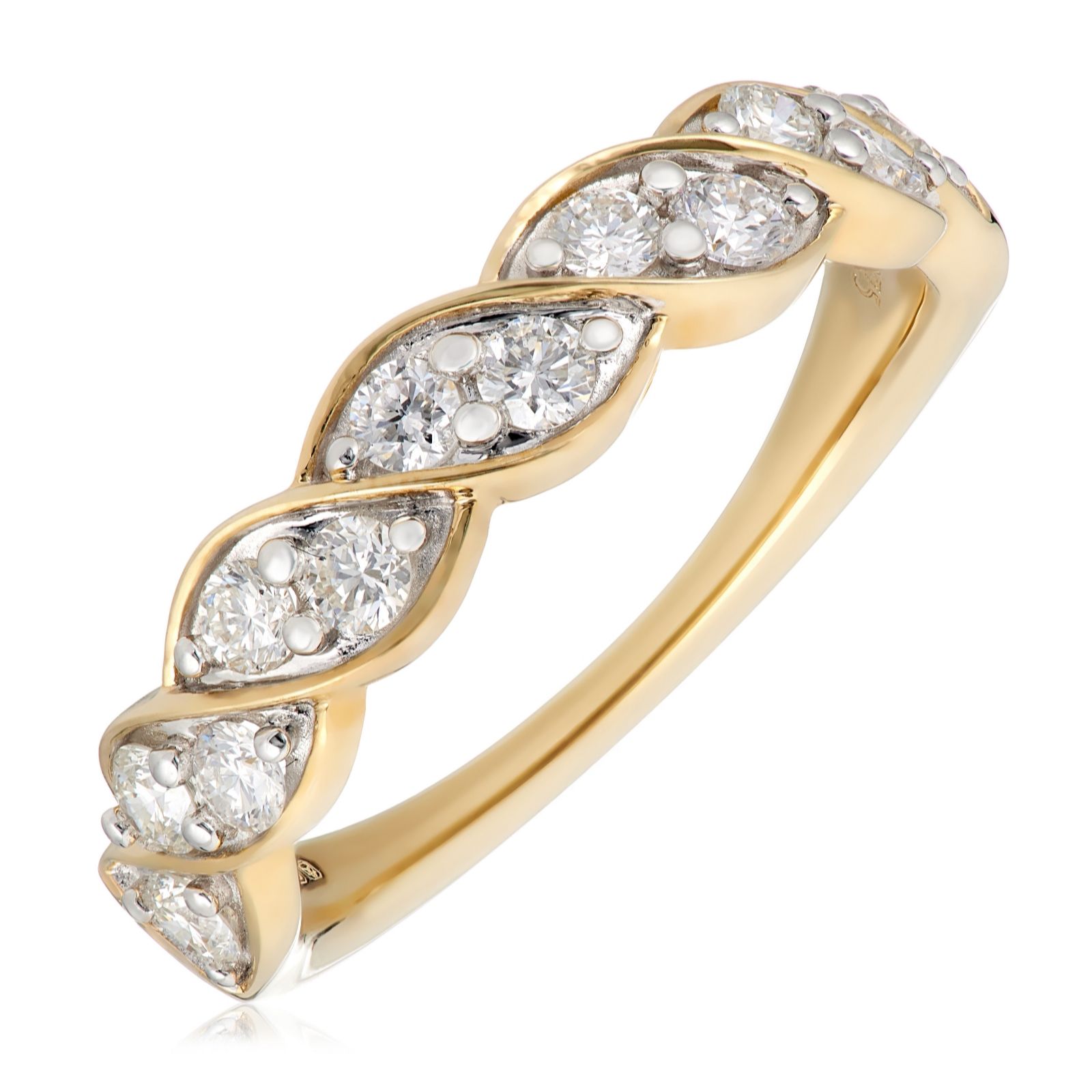 0.50ct Canadian Diamond Twist Ring 9ct Gold