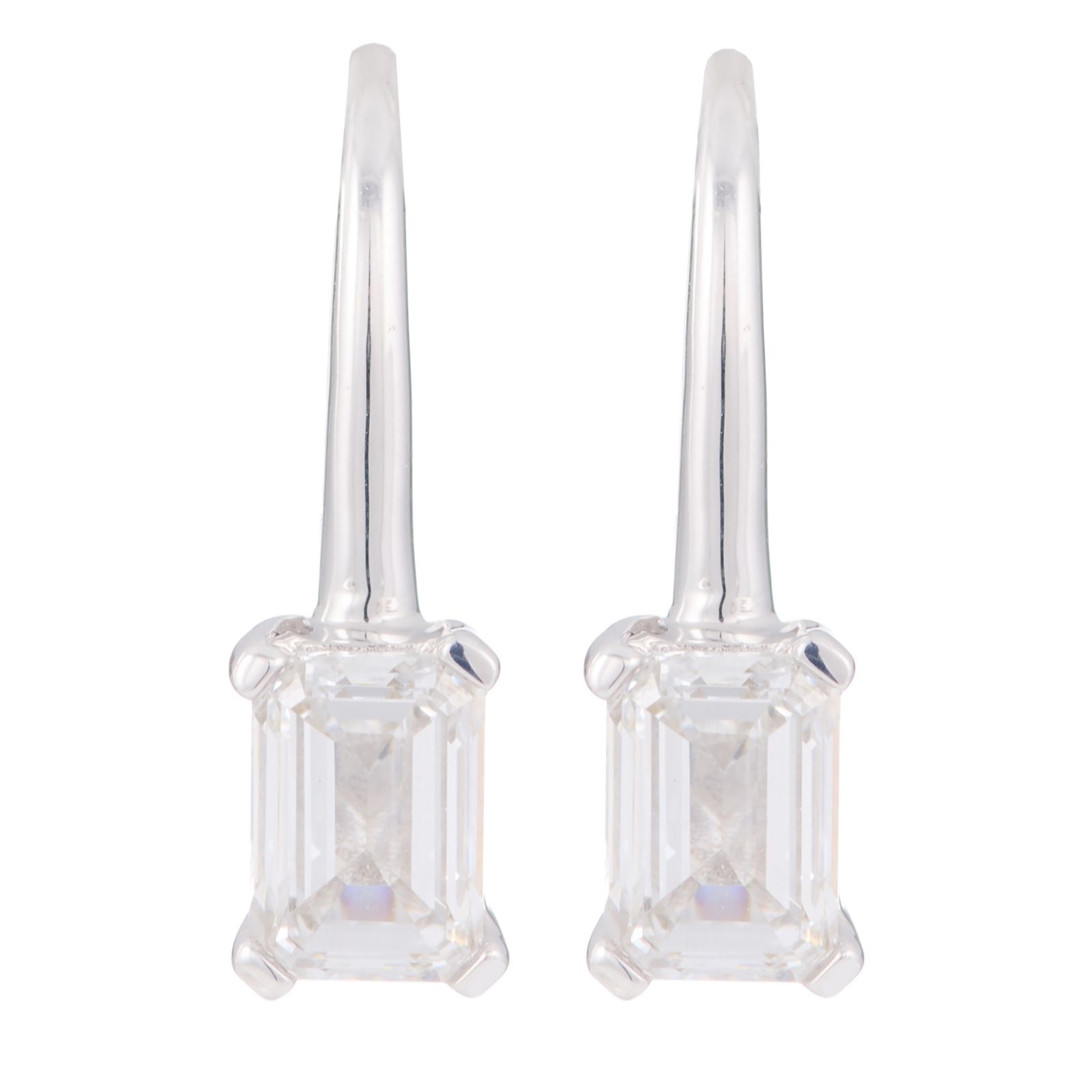 Fire Light 1ct Lab Grown Diamond Emerald Cut Leverback Earrings 9ct...