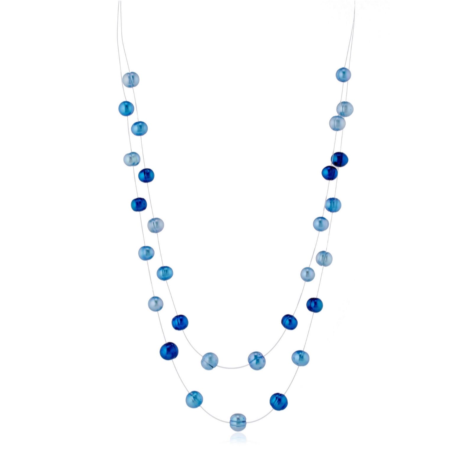 Larapearl Pink Bloom Lara Pearl 6-8Mm Freshwater Floating Pearl 45Cm Necklace Stainless...