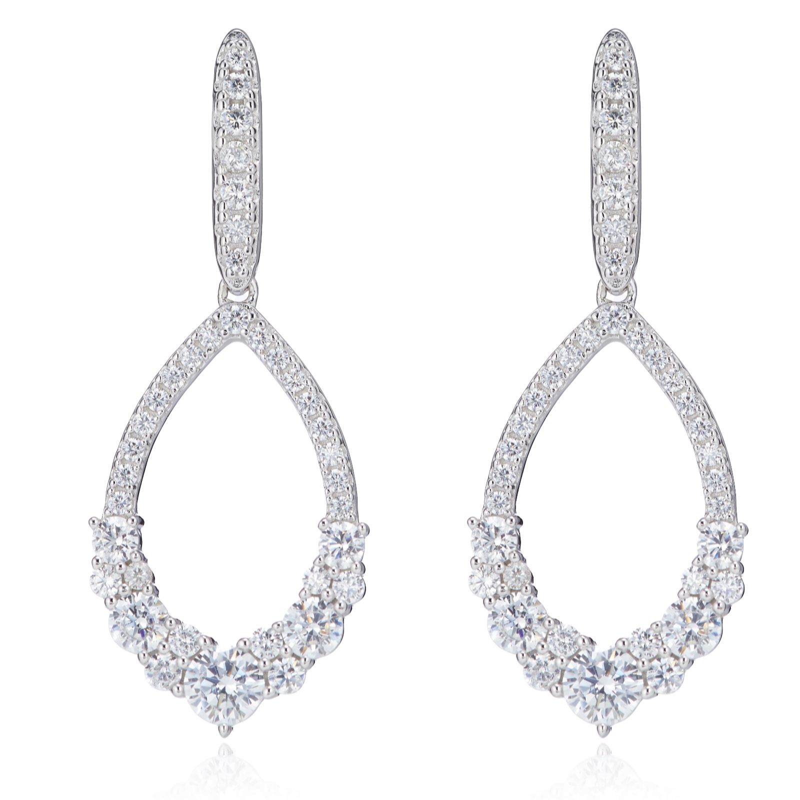 Diamonique 2ct tw Tear Drop Earrings Sterling Silver