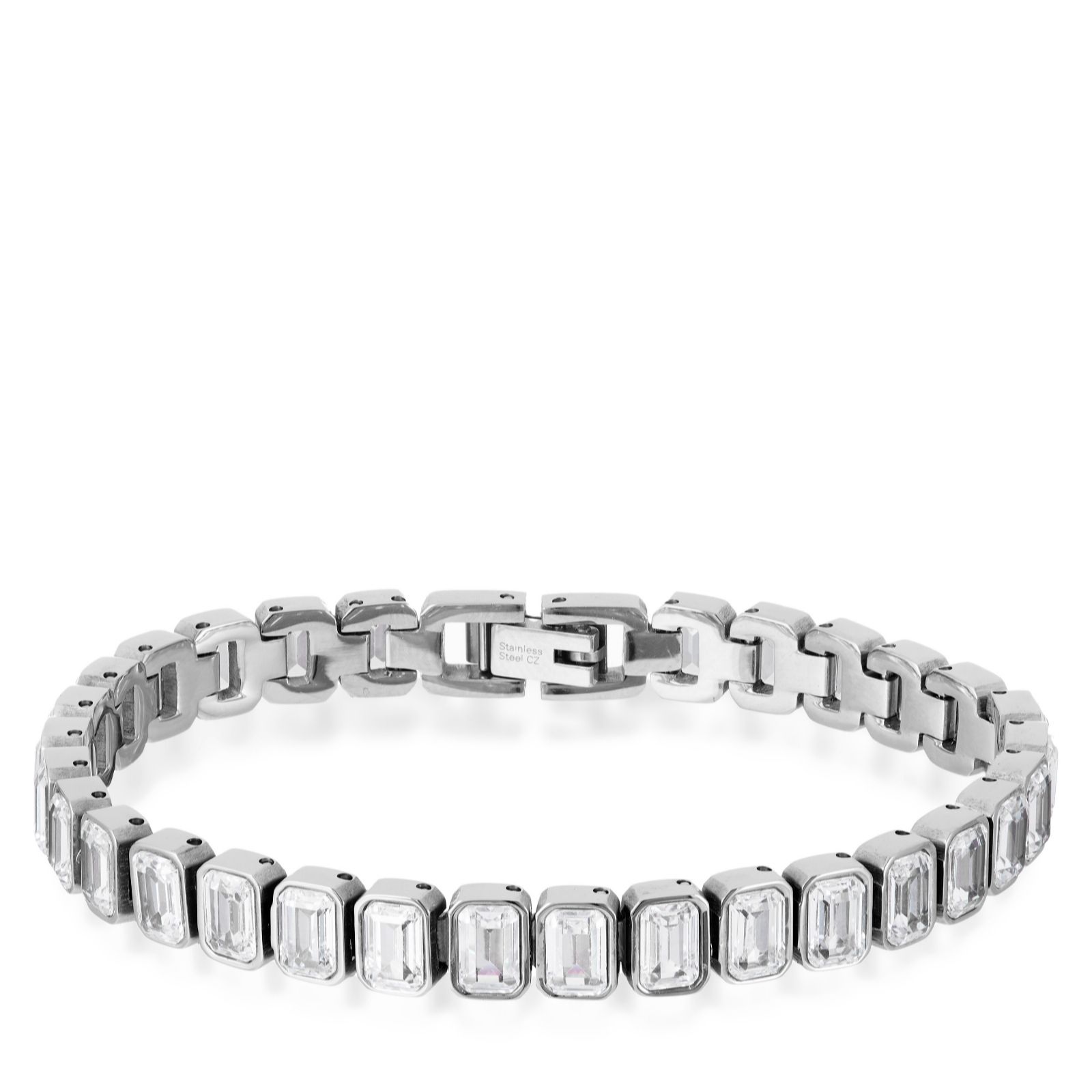 Steel by Diamonique Emerald Cut Bracelet Stainless Steel