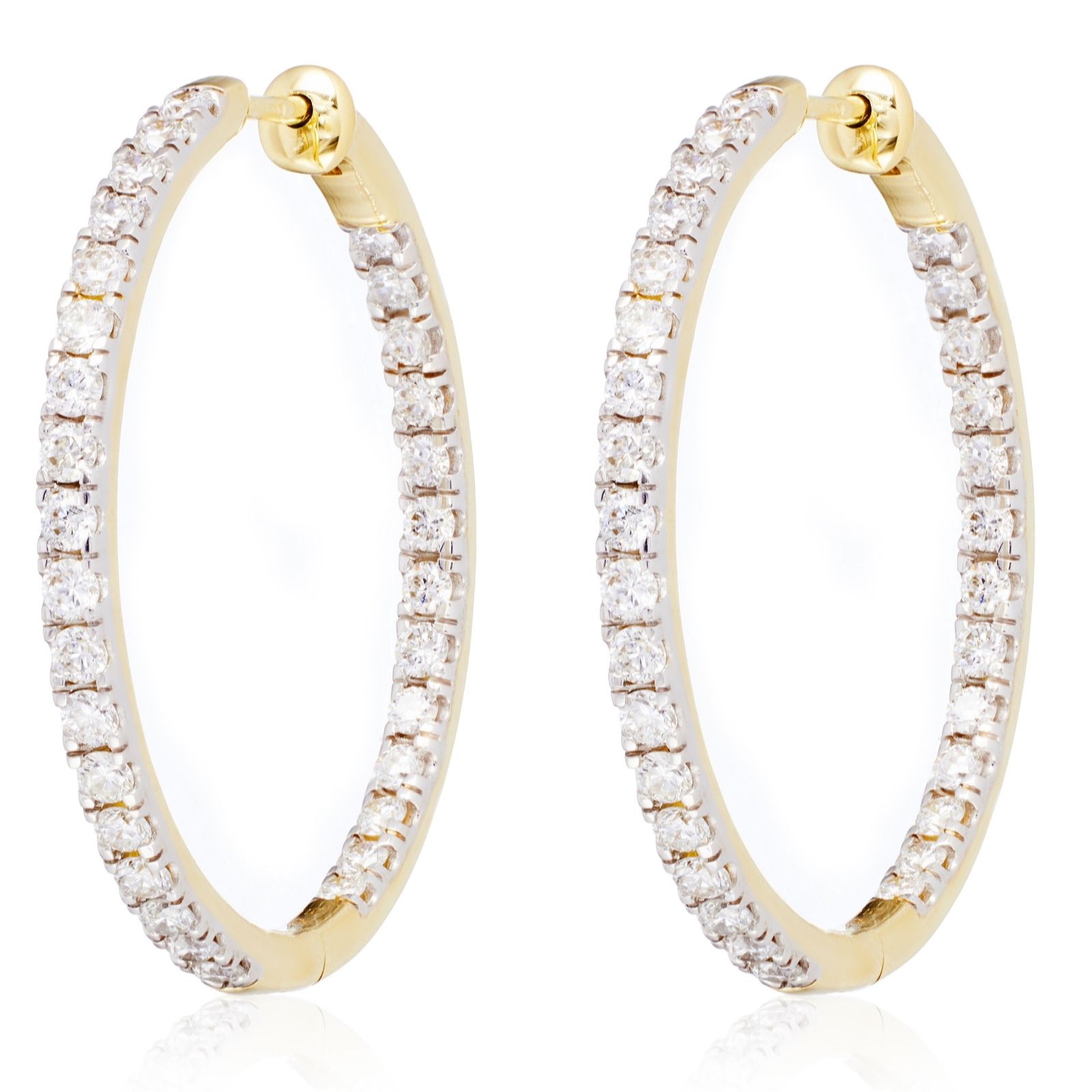 Fire Light 1.5ct Lab Grown Diamond Front & Back Hoop Earrings 9ct Gold