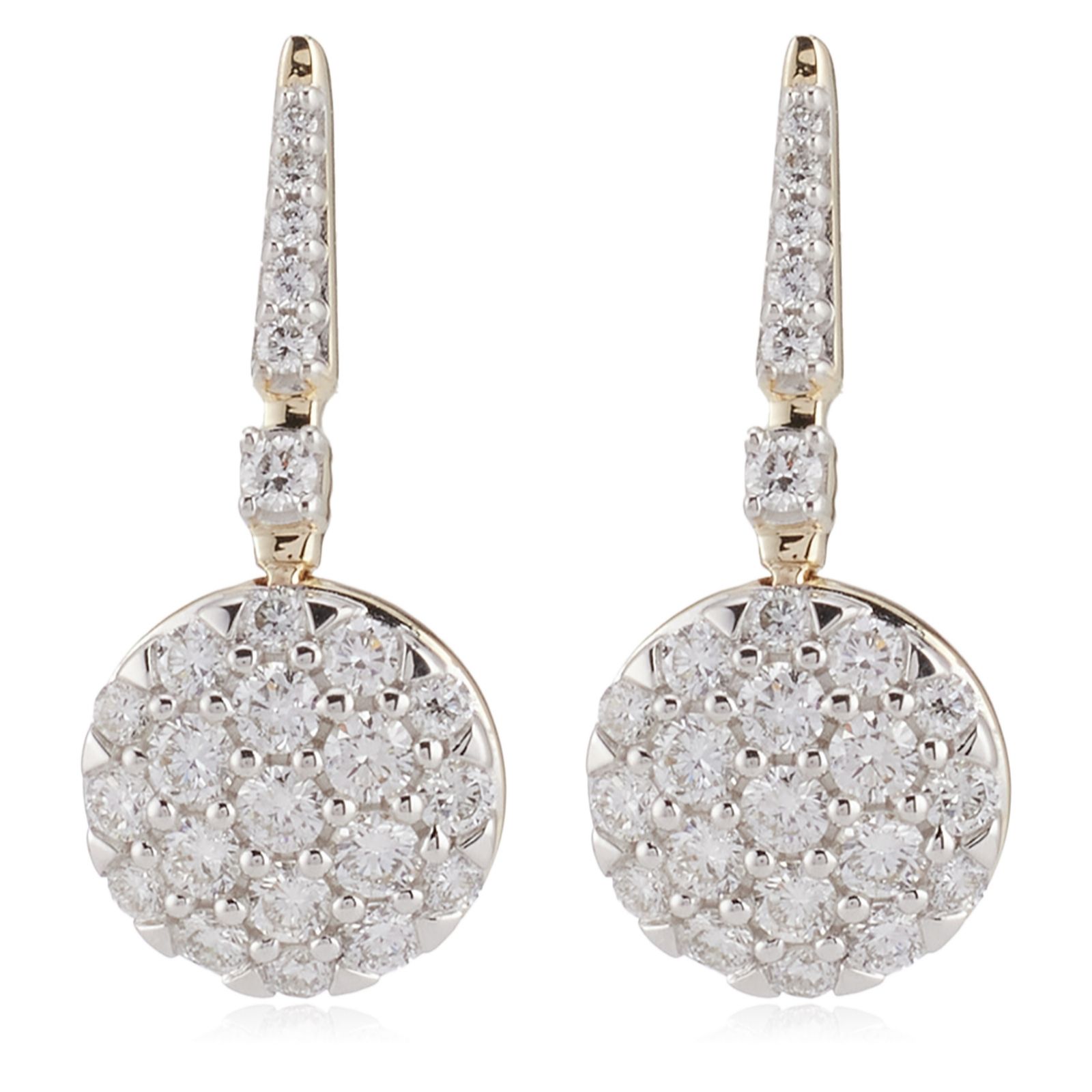Fire Light 1ct Lab Grown Diamond Pave Drop Earrings 9ct Gold