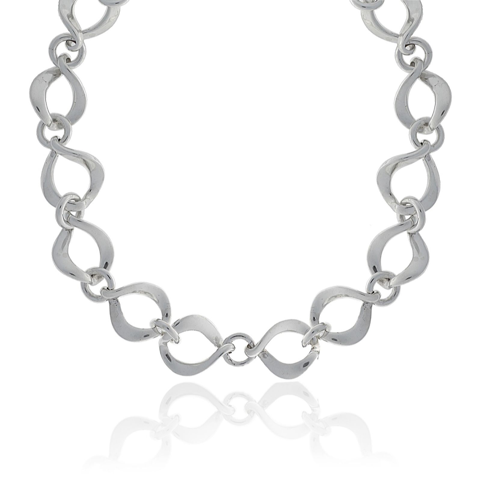 Nina B Heavy Twisted Link Necklace Sterling Silver