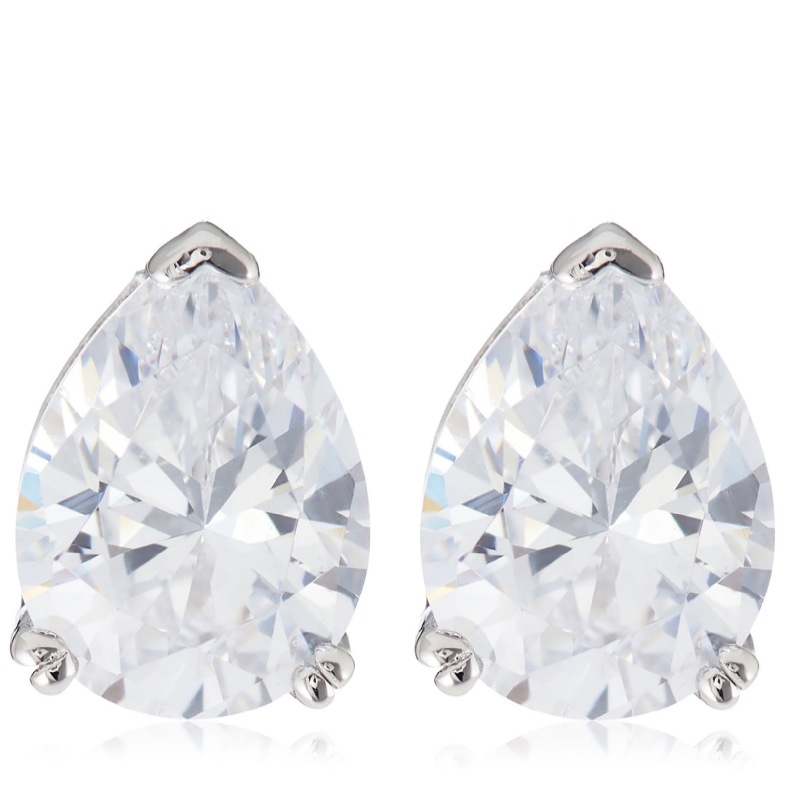 Diamonique 2.3ct tw Pear Cut Stud Earrings Sterling Silver