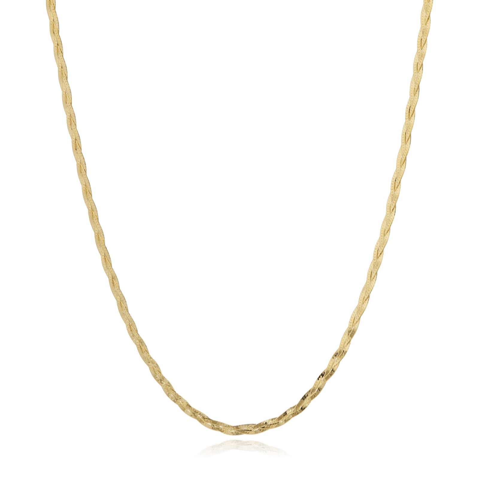 GOLD 9ct Yellow Gold 3-Plait Herringbone Necklace 2.95g