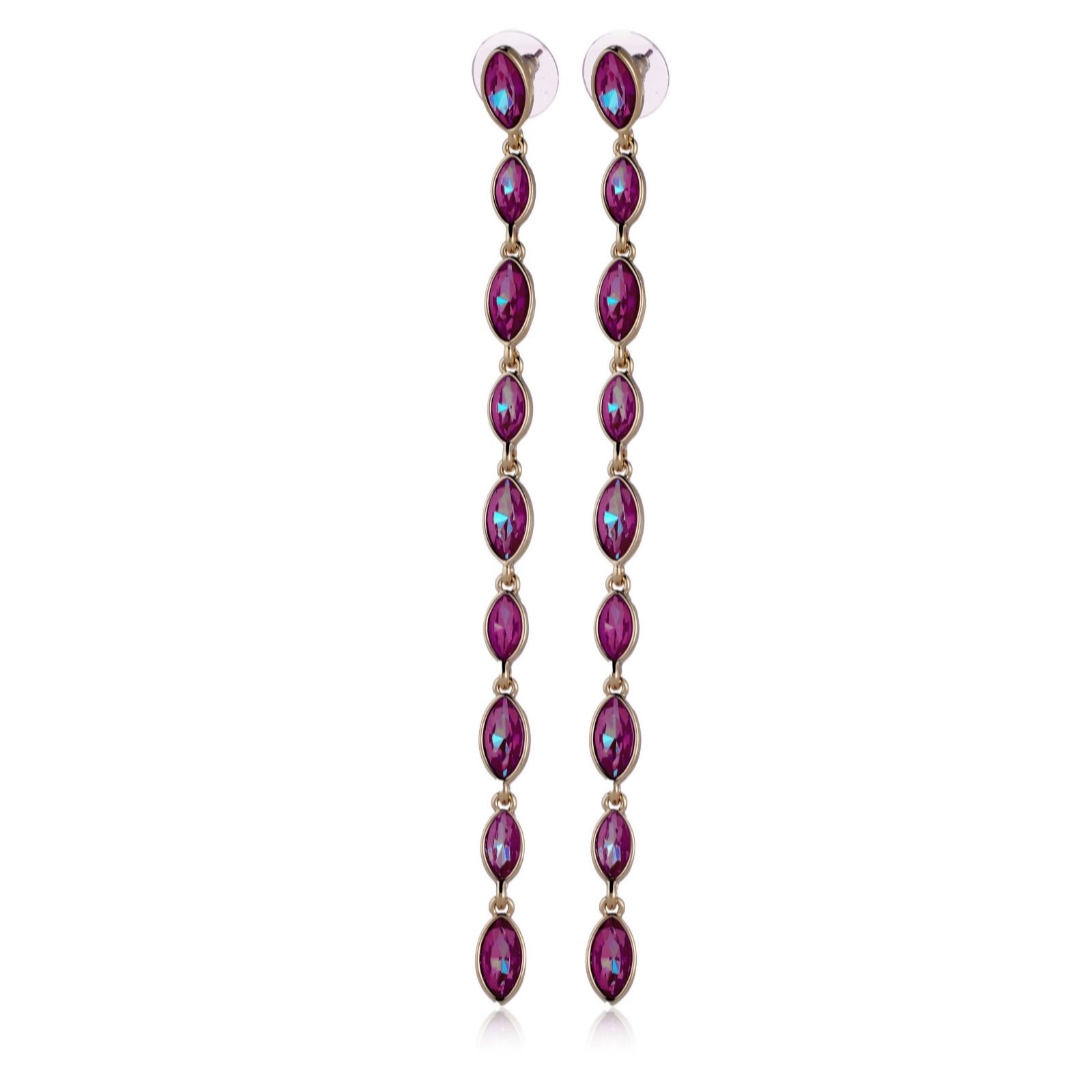Butler & Wilson Jewellery Gold Pink Butler & Wilson Multi Crystal Drop Earrings