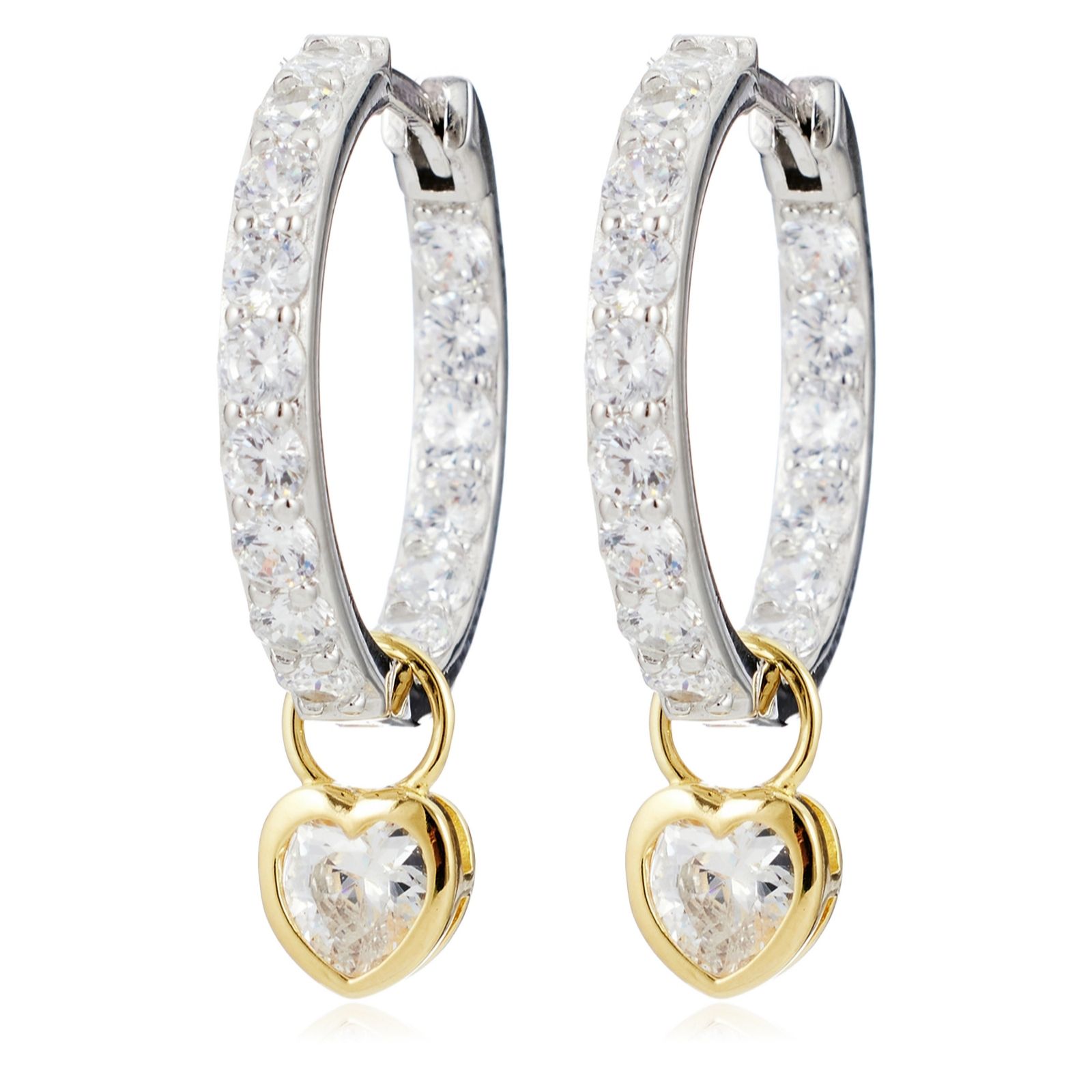 Diamonique 2.5ct tw Hoop Earrings Sterling Silver
