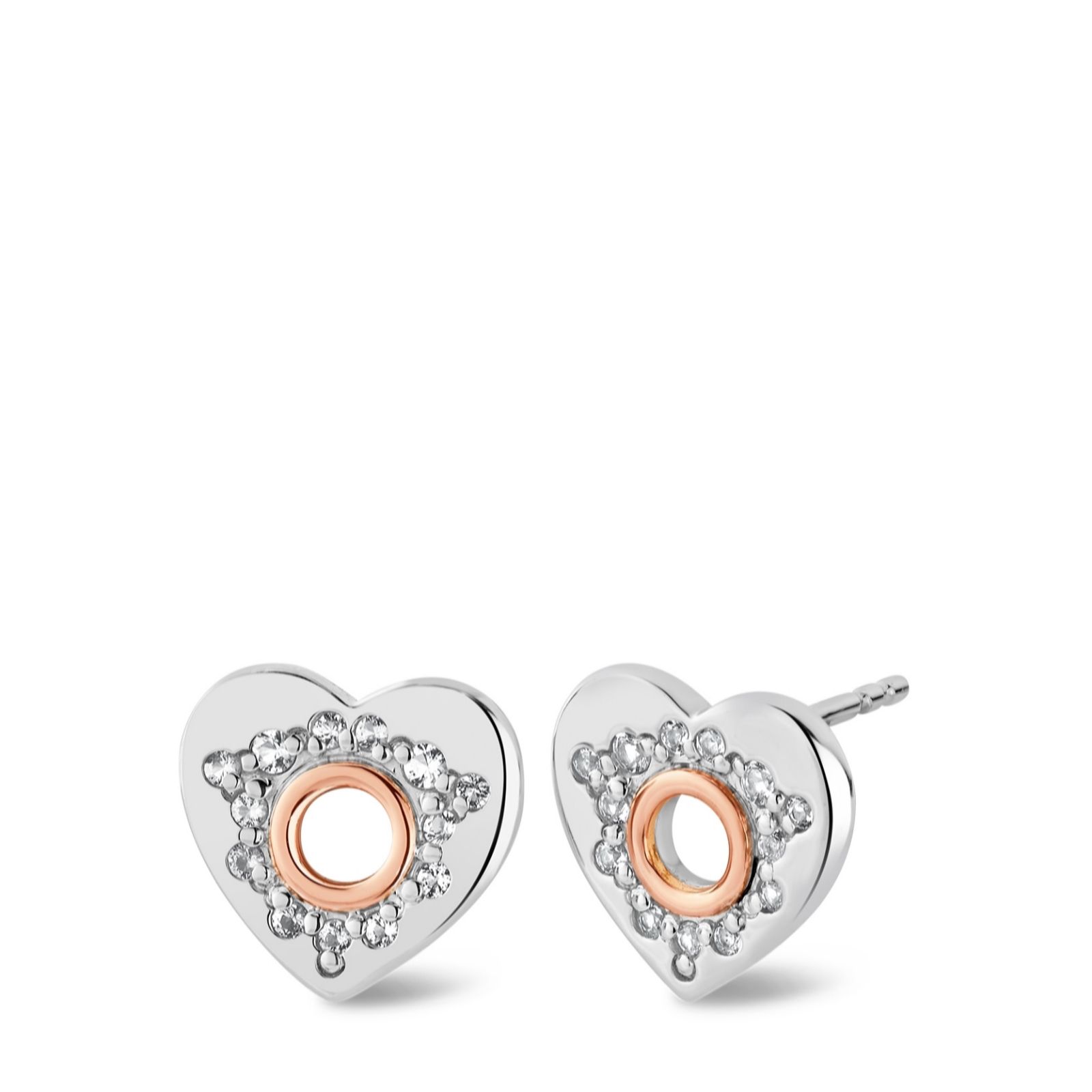 Clogau Cariad Sterling Silver Sparkle Stud Earrings Topaz