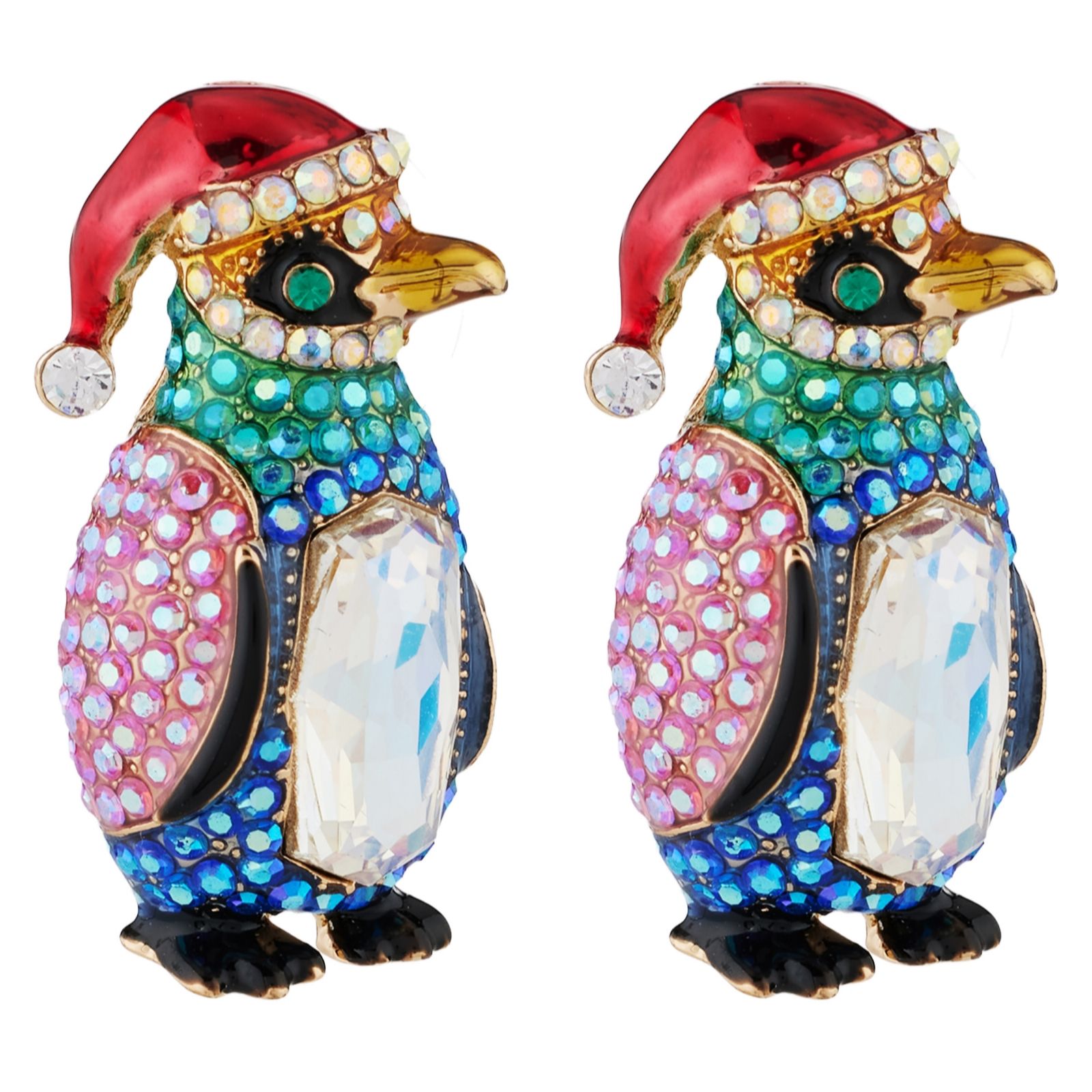 Butler & Wilson Jewellery Multi Butler & Wilson Christmas Penguin Earrings