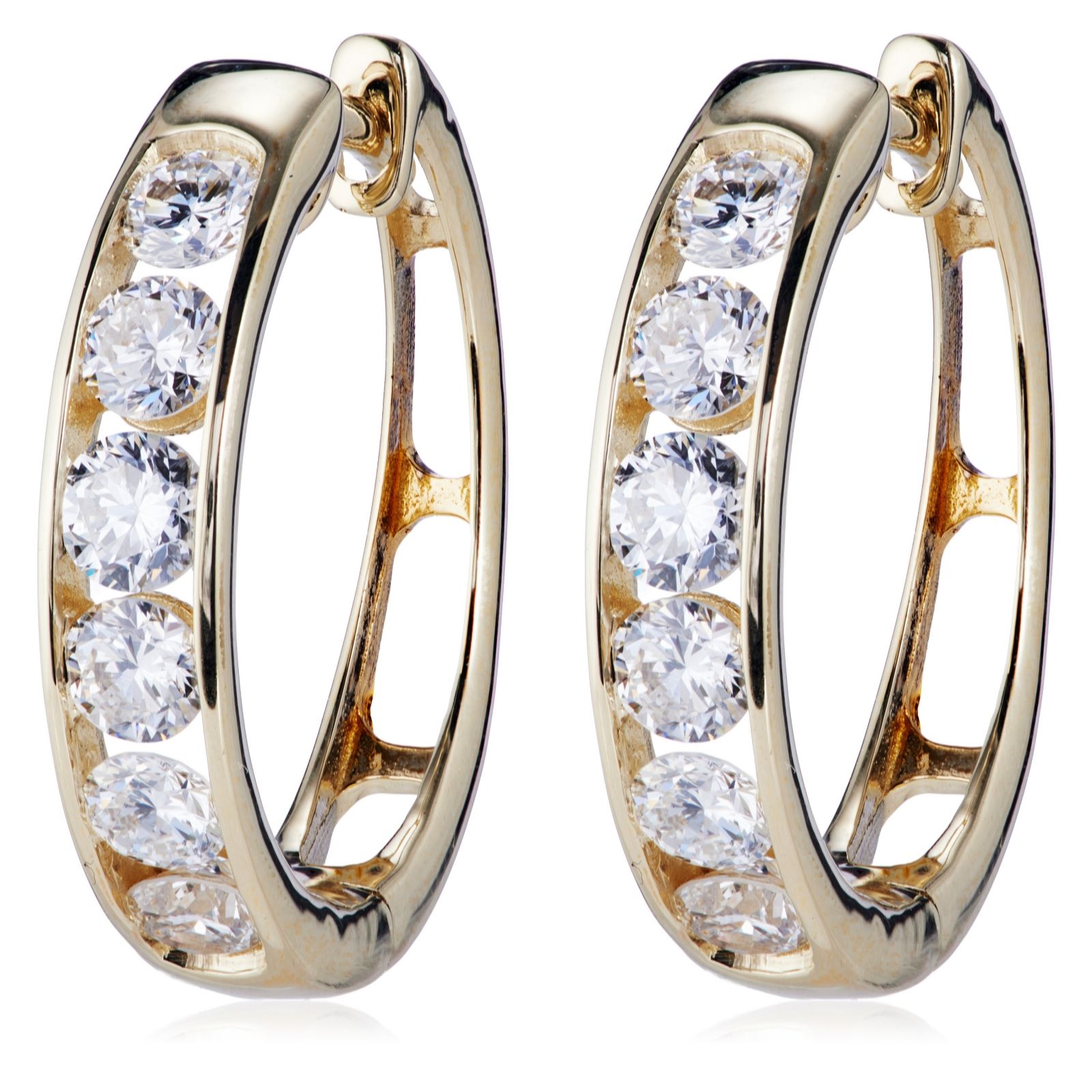Fire Light 1.5ct Lab Grown Diamond Channel Set Hoop Earrings 9ct Gold