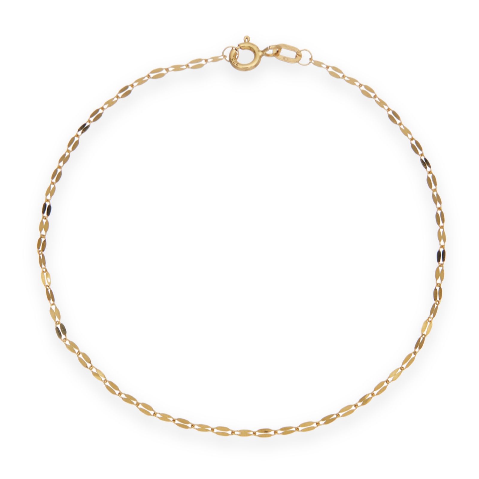 GOLD 9ct Yellow Gold 1.8mm Forzatina Chain Bracelet 0.44g