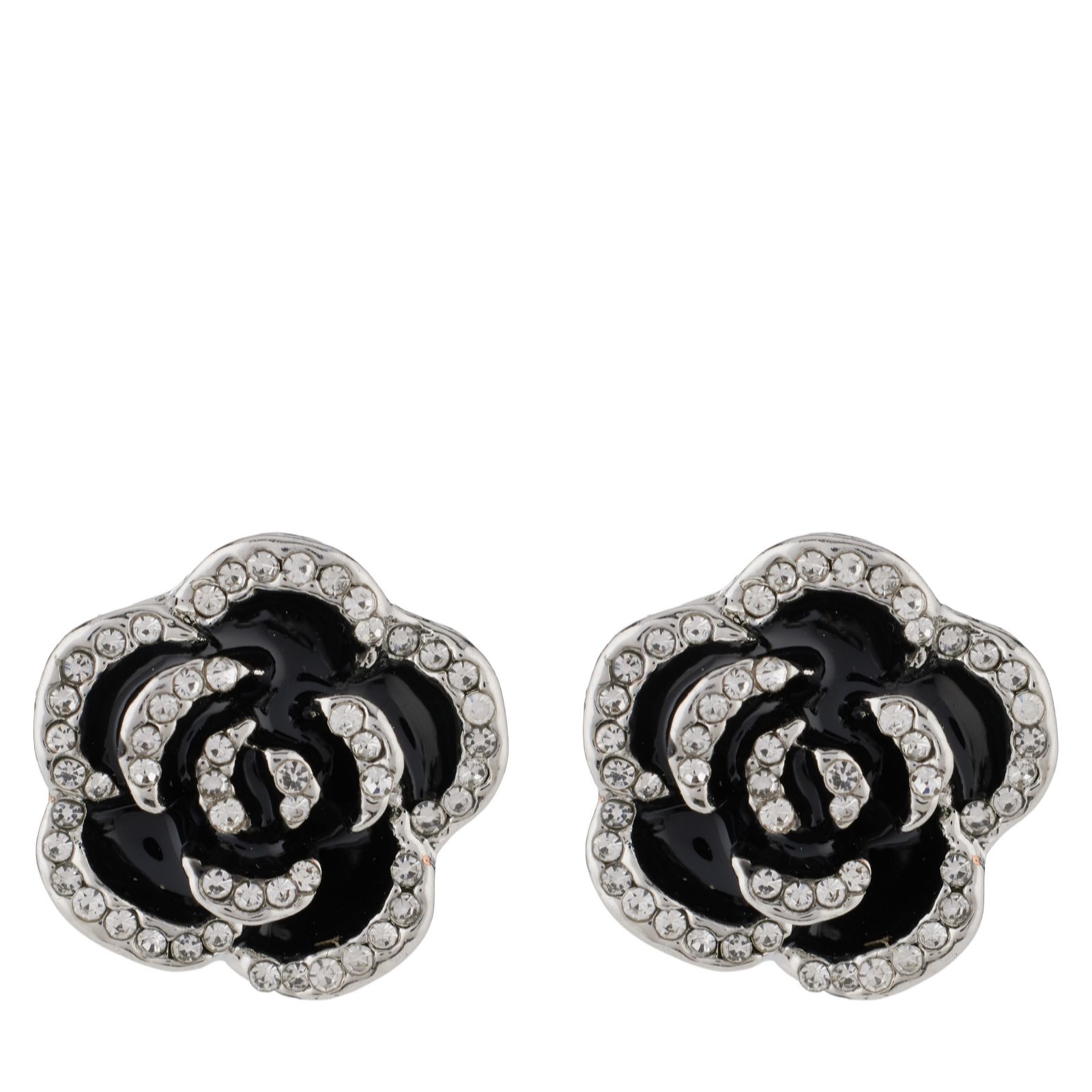 Butler & Wilson Jewellery Rhodium Butler & Wilson Crystal Rose Earrings