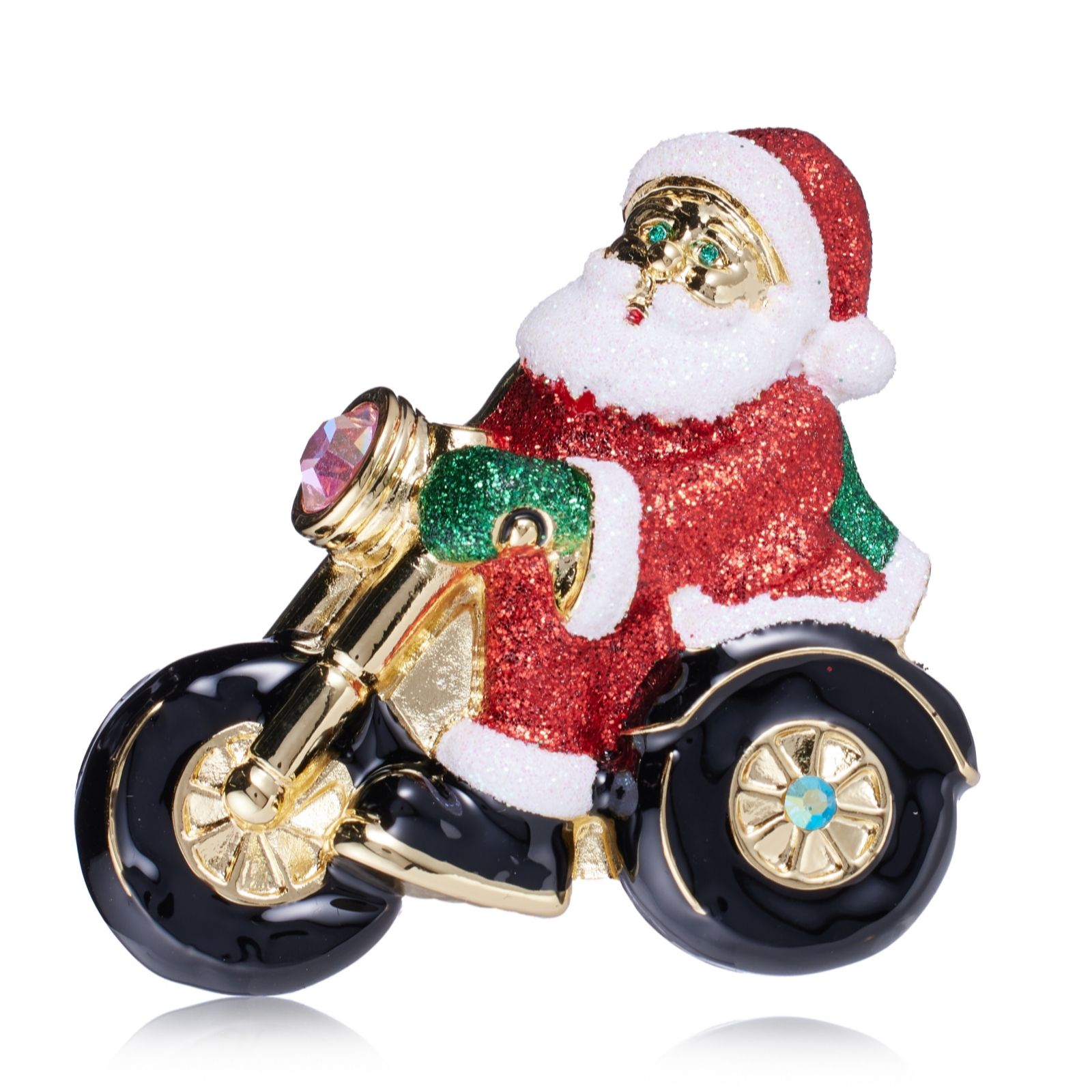 Butler & Wilson Motorbike Riding Santa Brooch