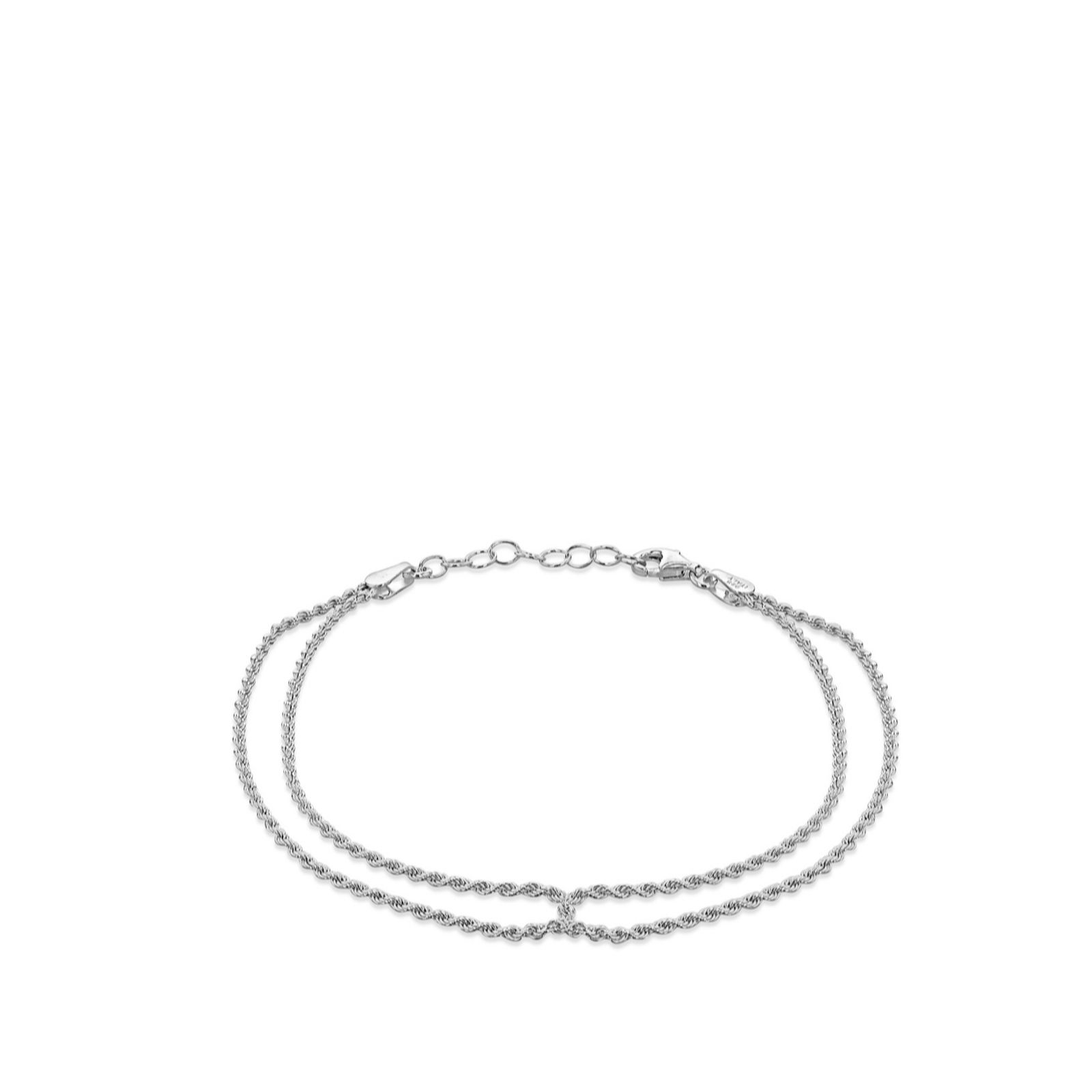 Faith & Brown  Italian Crafted Sterling Silver Knotted Rope Double...