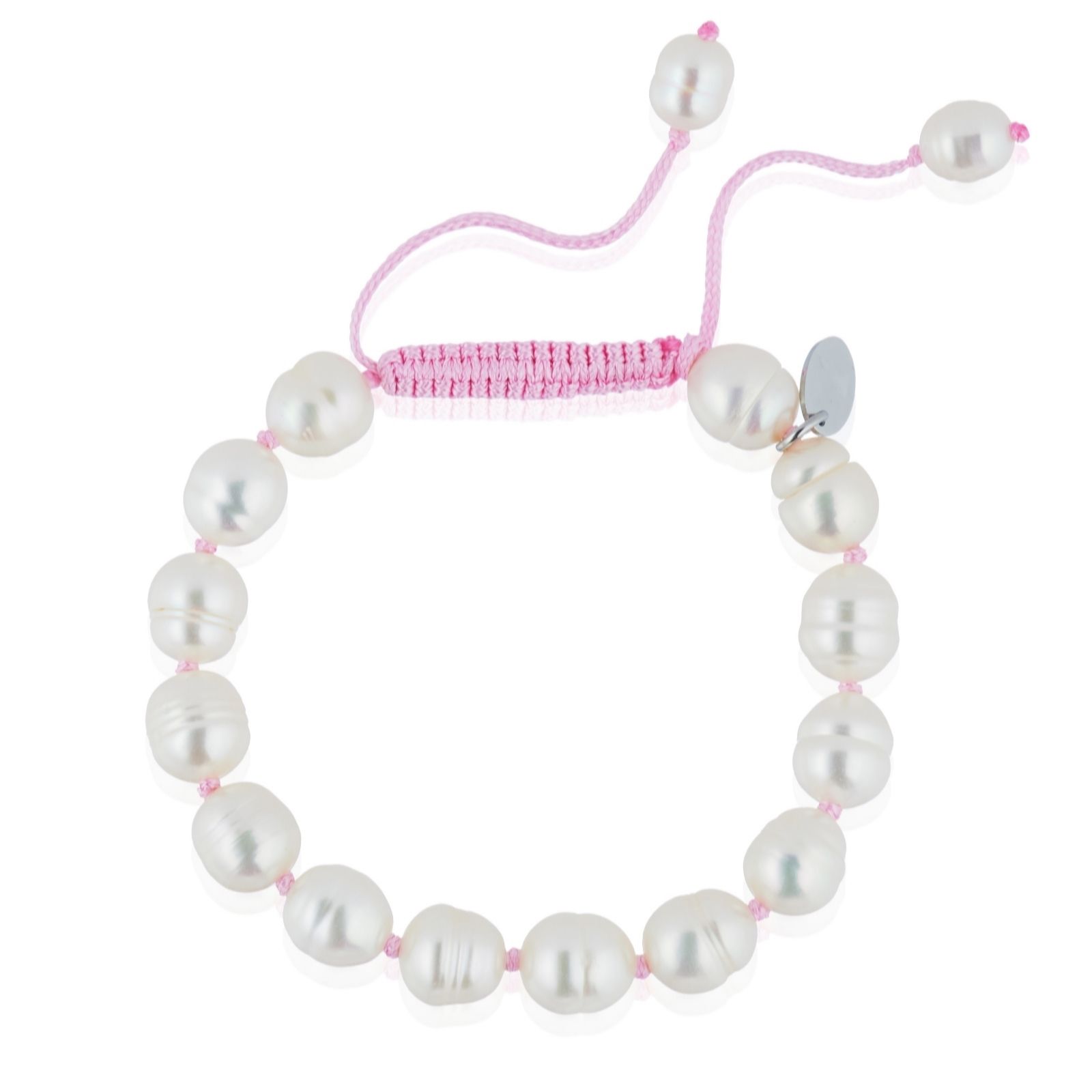 Larapearl White,Multi Lara Pearl Fresh Water Oval Pearl Cord Bracelet