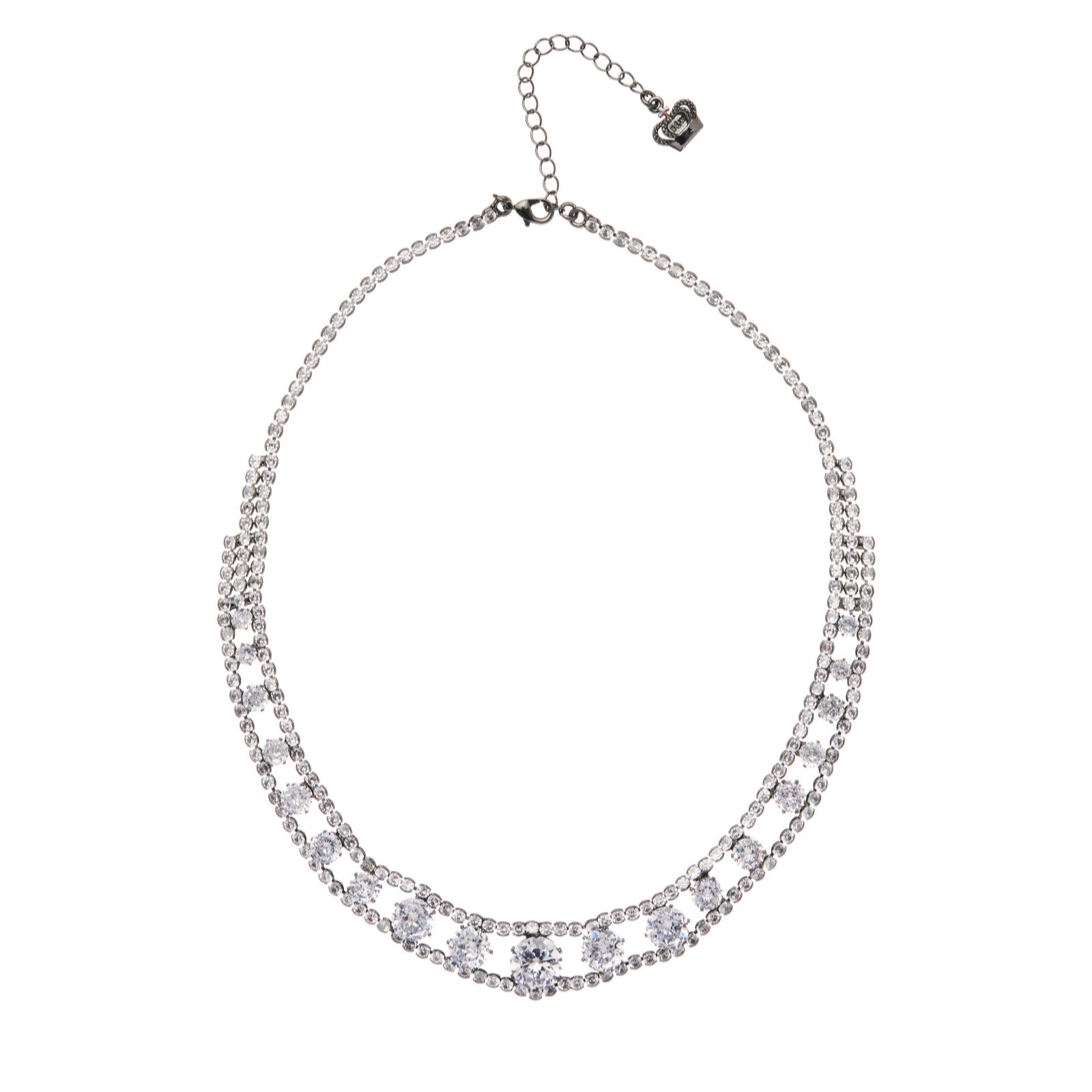Butler & Wilson Jewellery Pewter Butler & Wilson Elegant Crystal Necklace