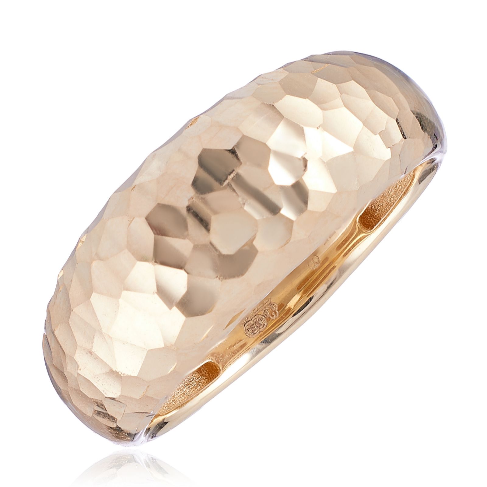 GOLD 9ct Diamond Cut Dome Ring 2.2g