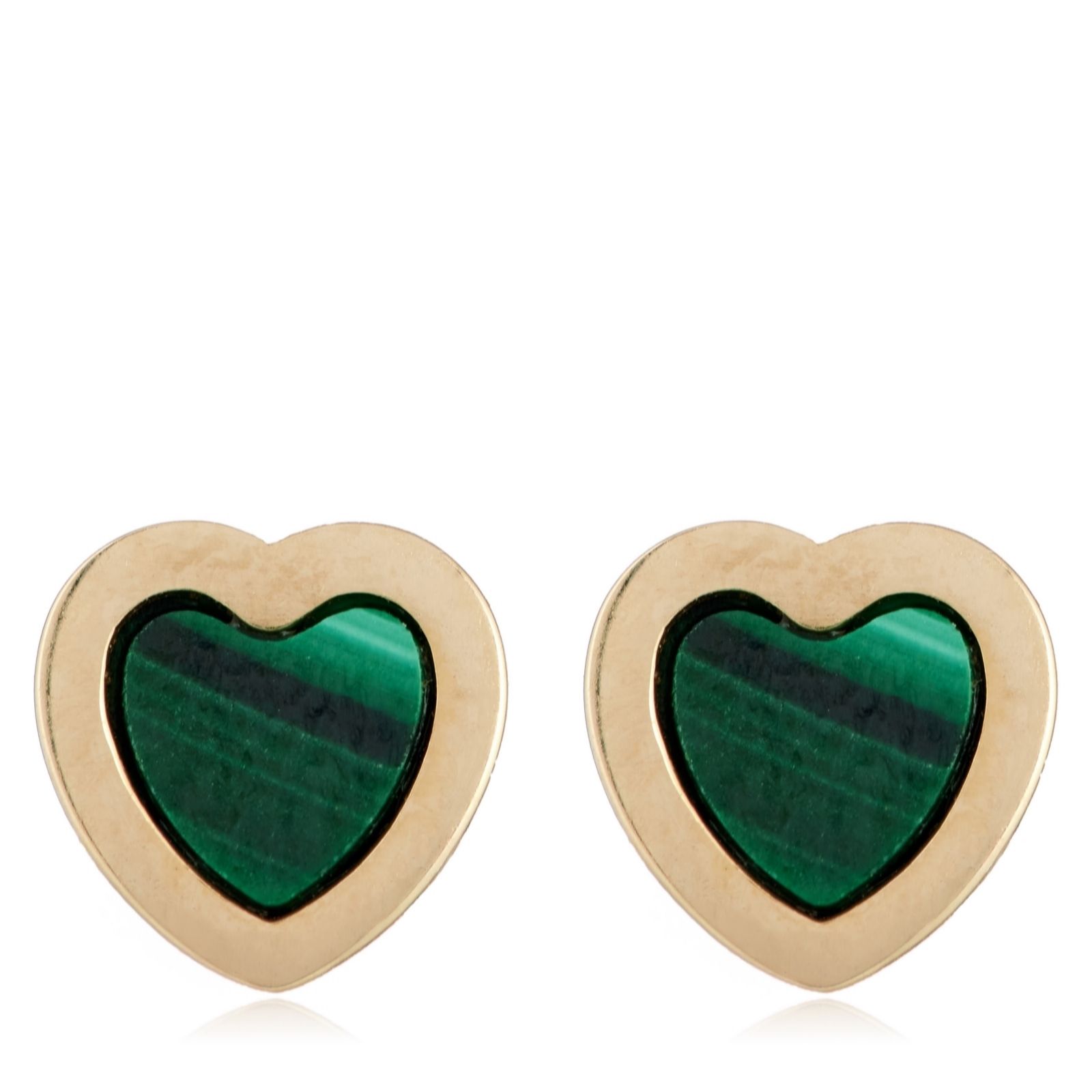 GOLD 9ct Yellow Gold 6mm Heart Stud Earrings 0.86g