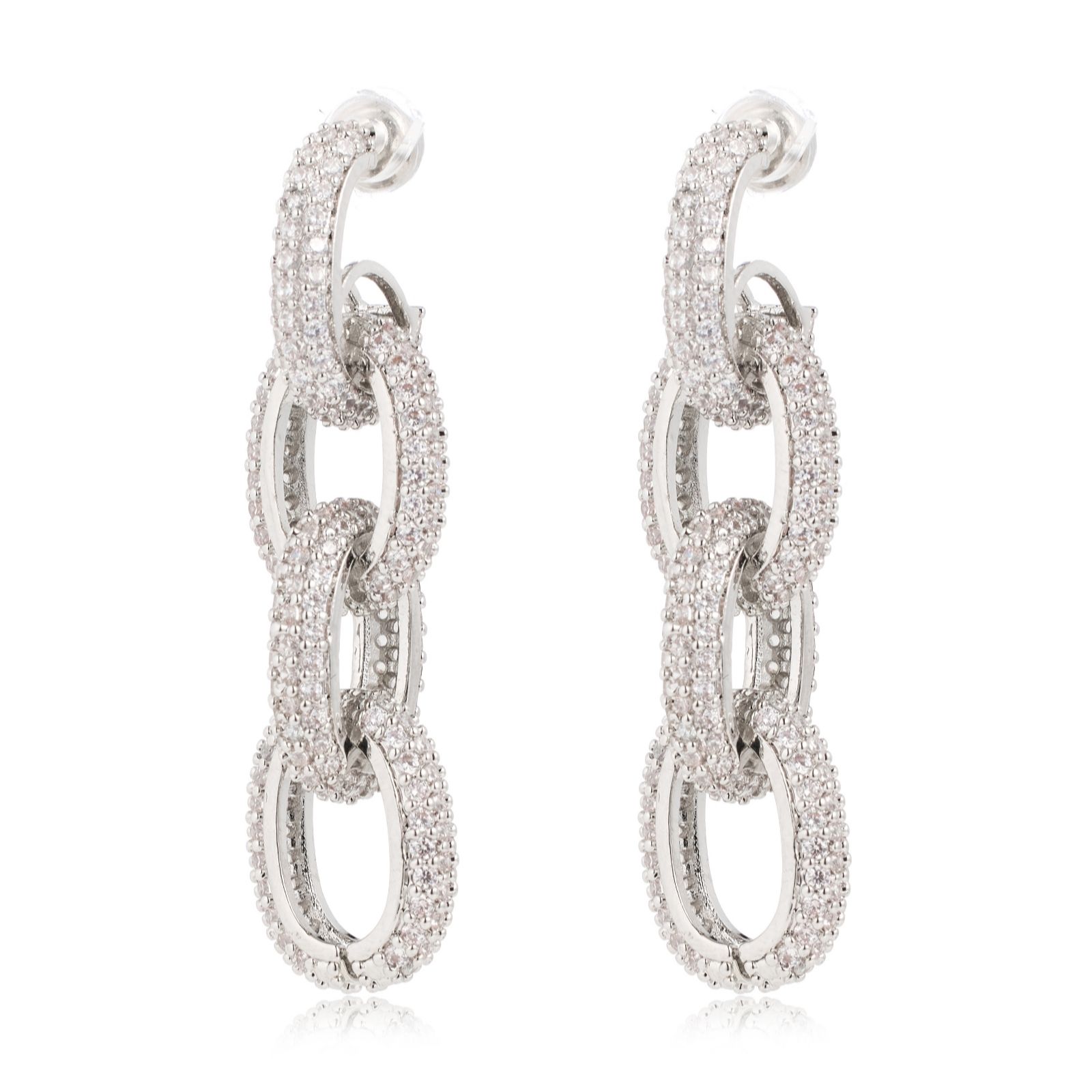 Butler & Wilson Small Crystal Cable Link Earrings