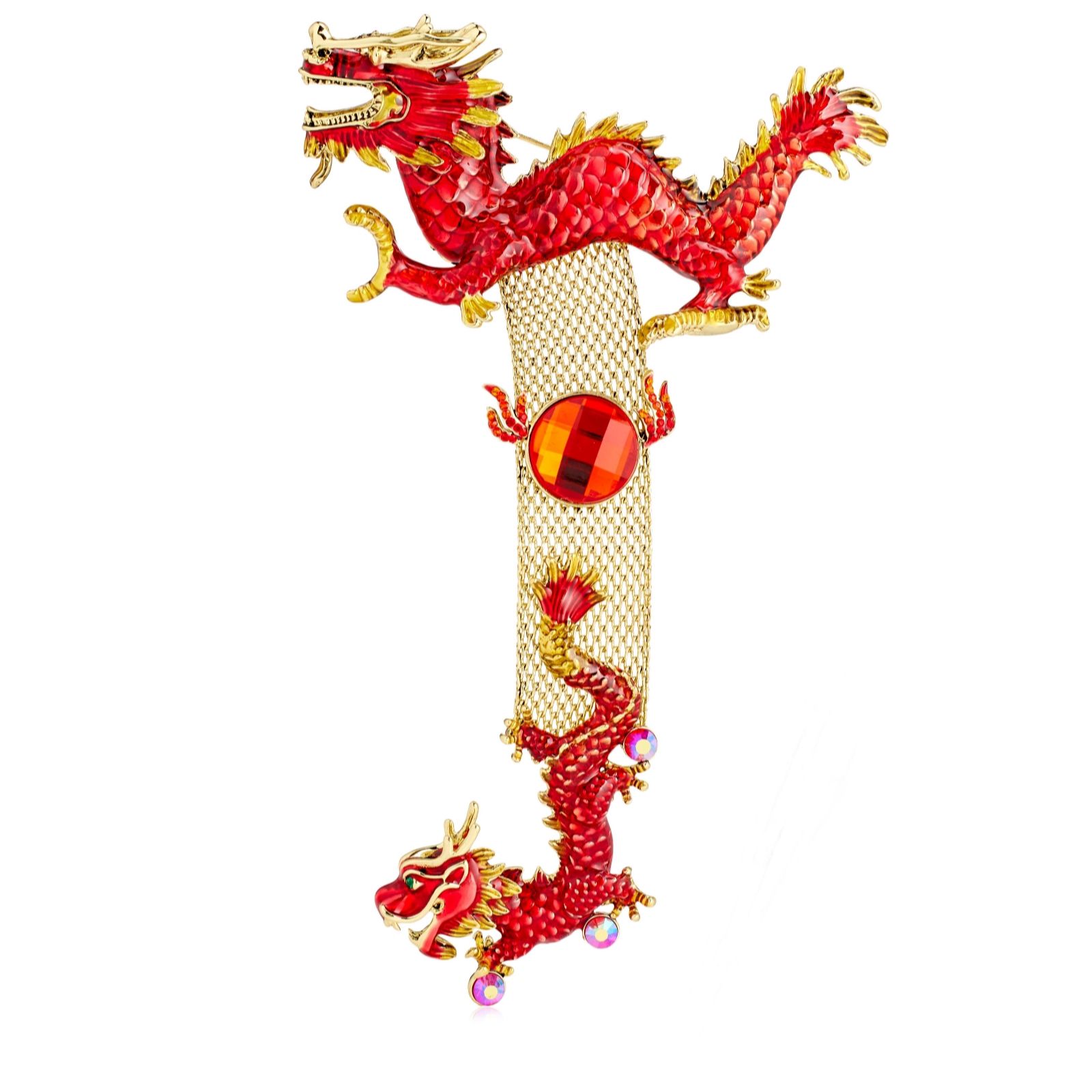 Butler & Wilson Jewellery Green Butler & Wilson Double Chinese Dragon Brooch