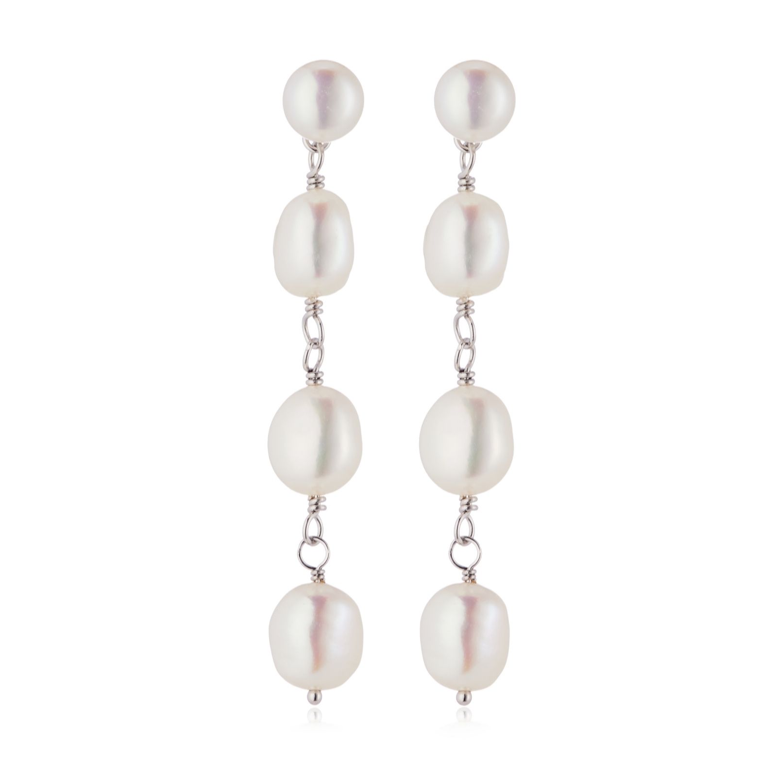 Lara Pearl 7-8mm Baroque Pearl Earring Sterling Silver