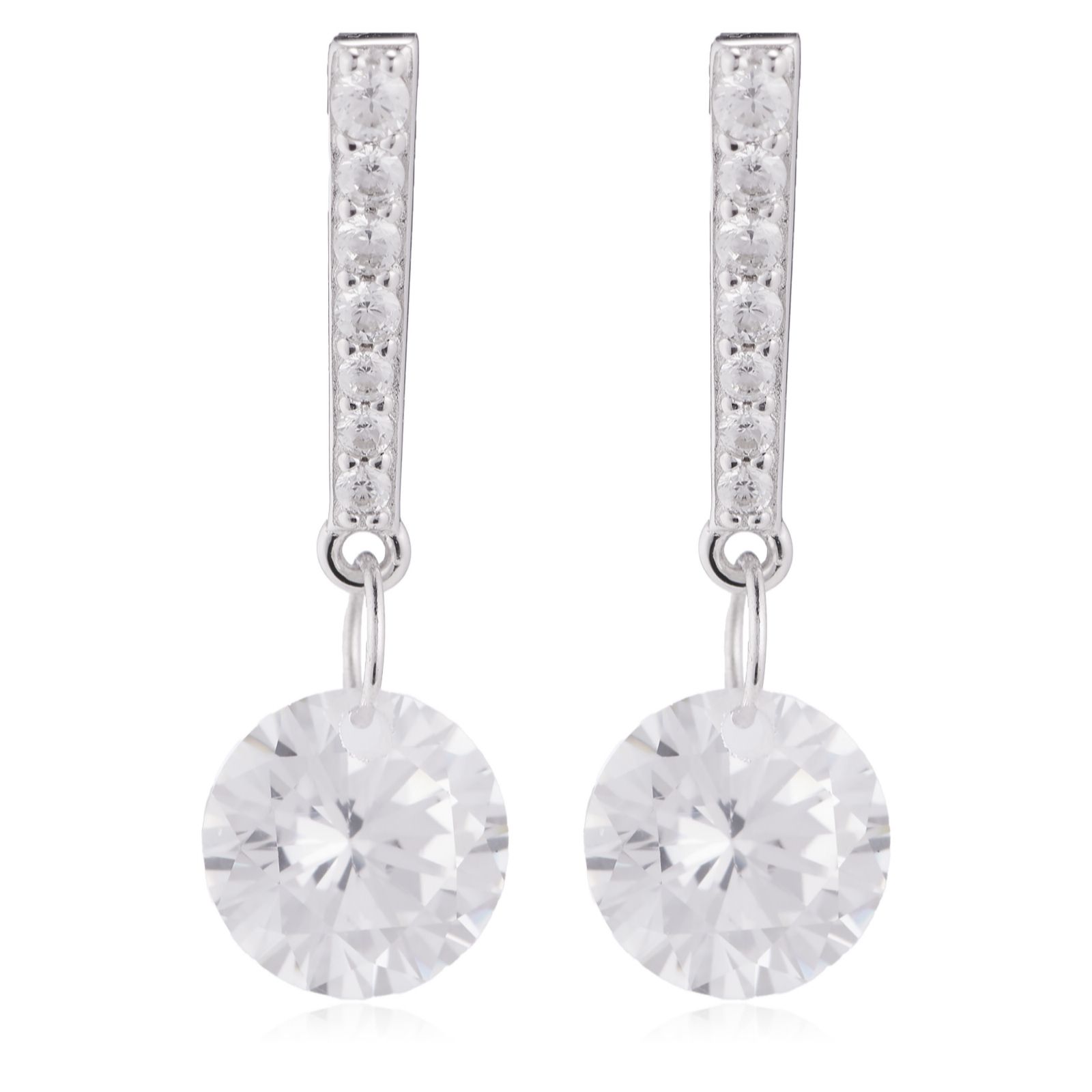 Diamonique 3ct tw Floating Drop Earrings Sterling Silver