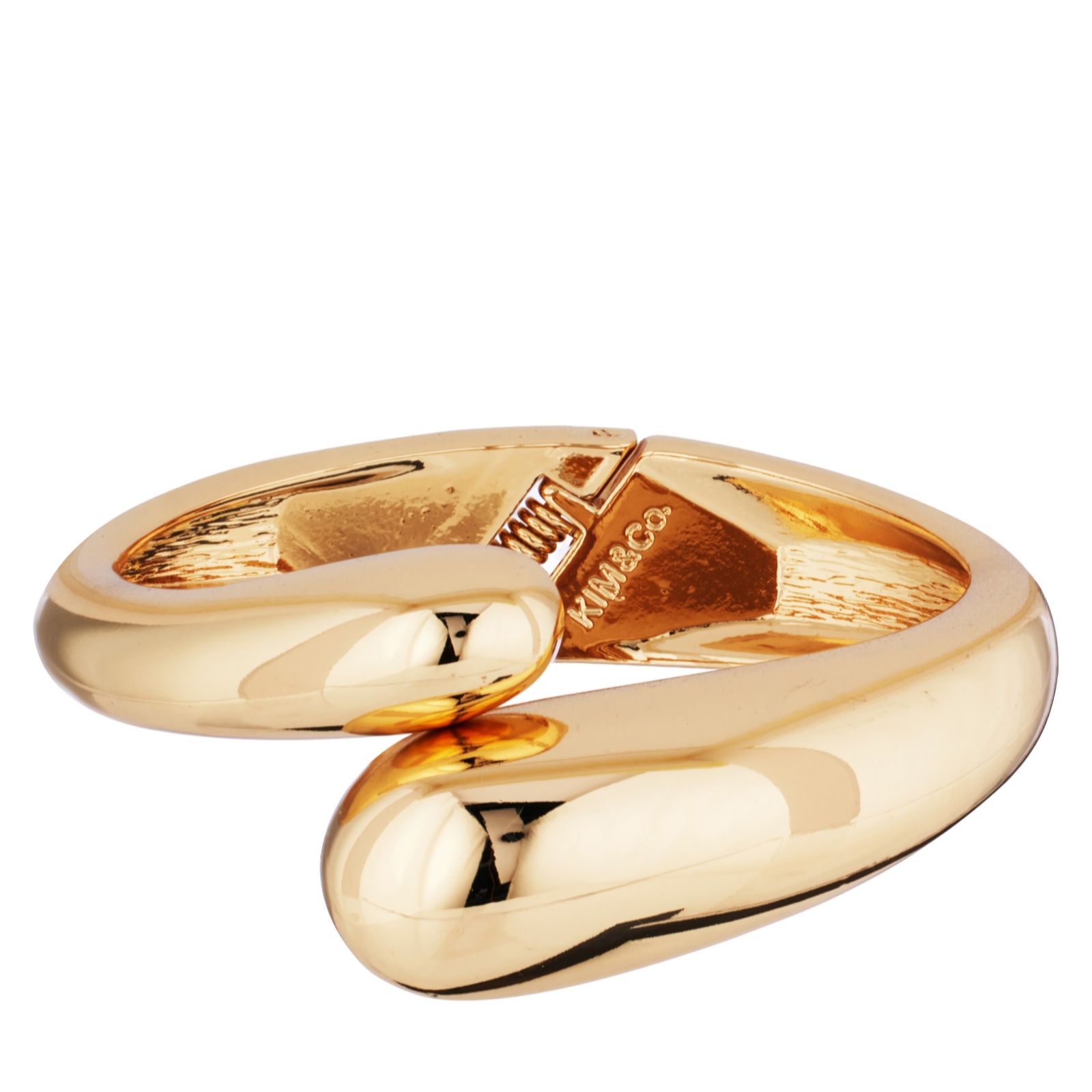 Kim & Co Gold Tone Teardrop Hinge Cuff
