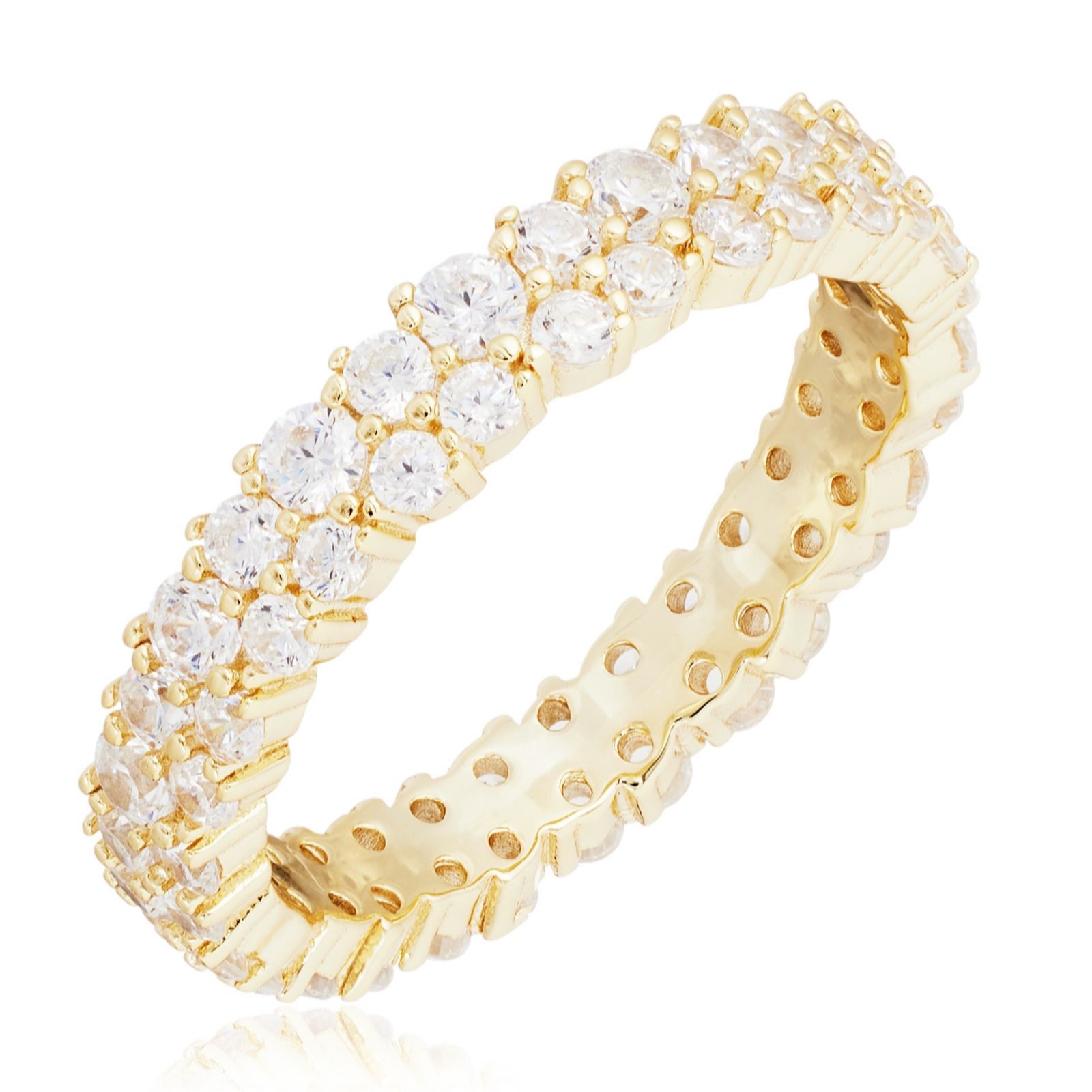 Diamonique 1.5ct tw Eternity Ring Sterling Silver