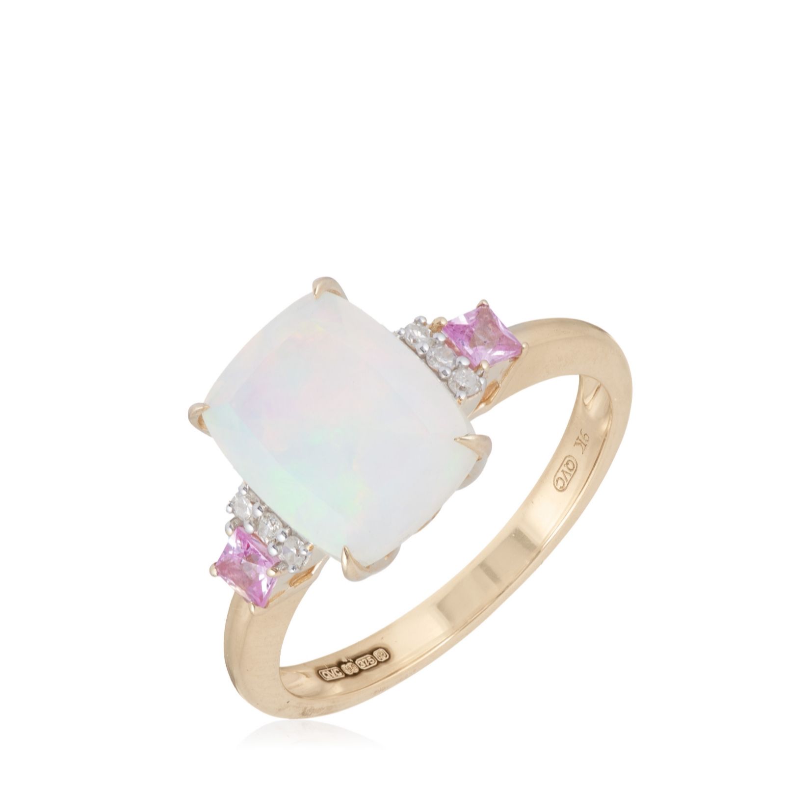 2.16ct Ethiopian O Cushion Square Pink Sapphire& 0.06ct Diamond Rg...