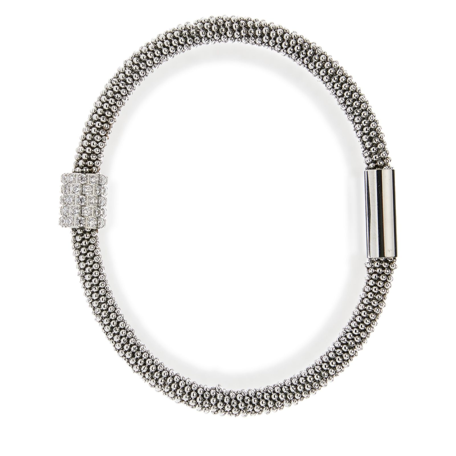 Steel by Diamonique Pave Mesh Magnetic Bracelet Stainless Steel