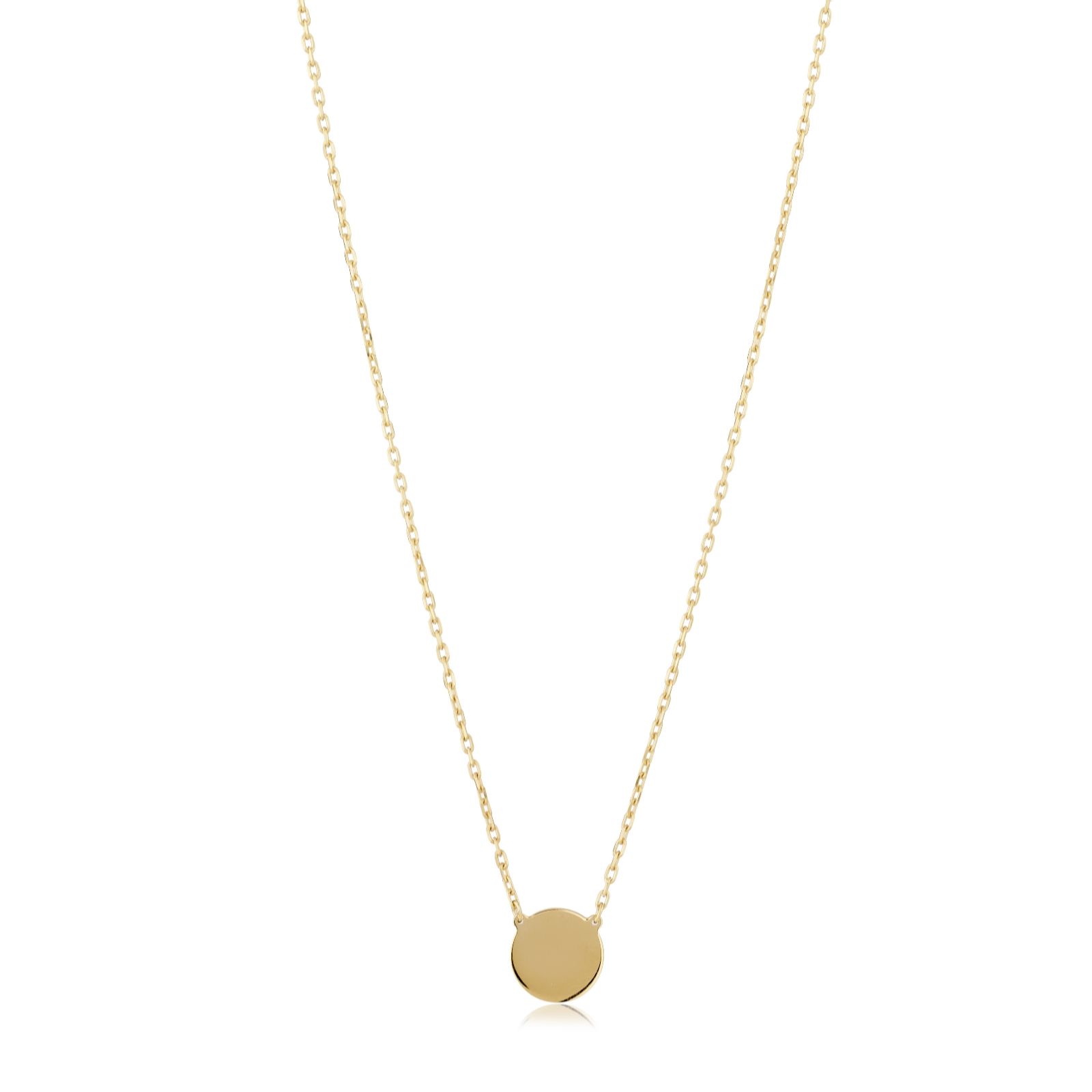 GOLD 9ct Yellow Gold Fine Paper Clip Chain Motif Pendant