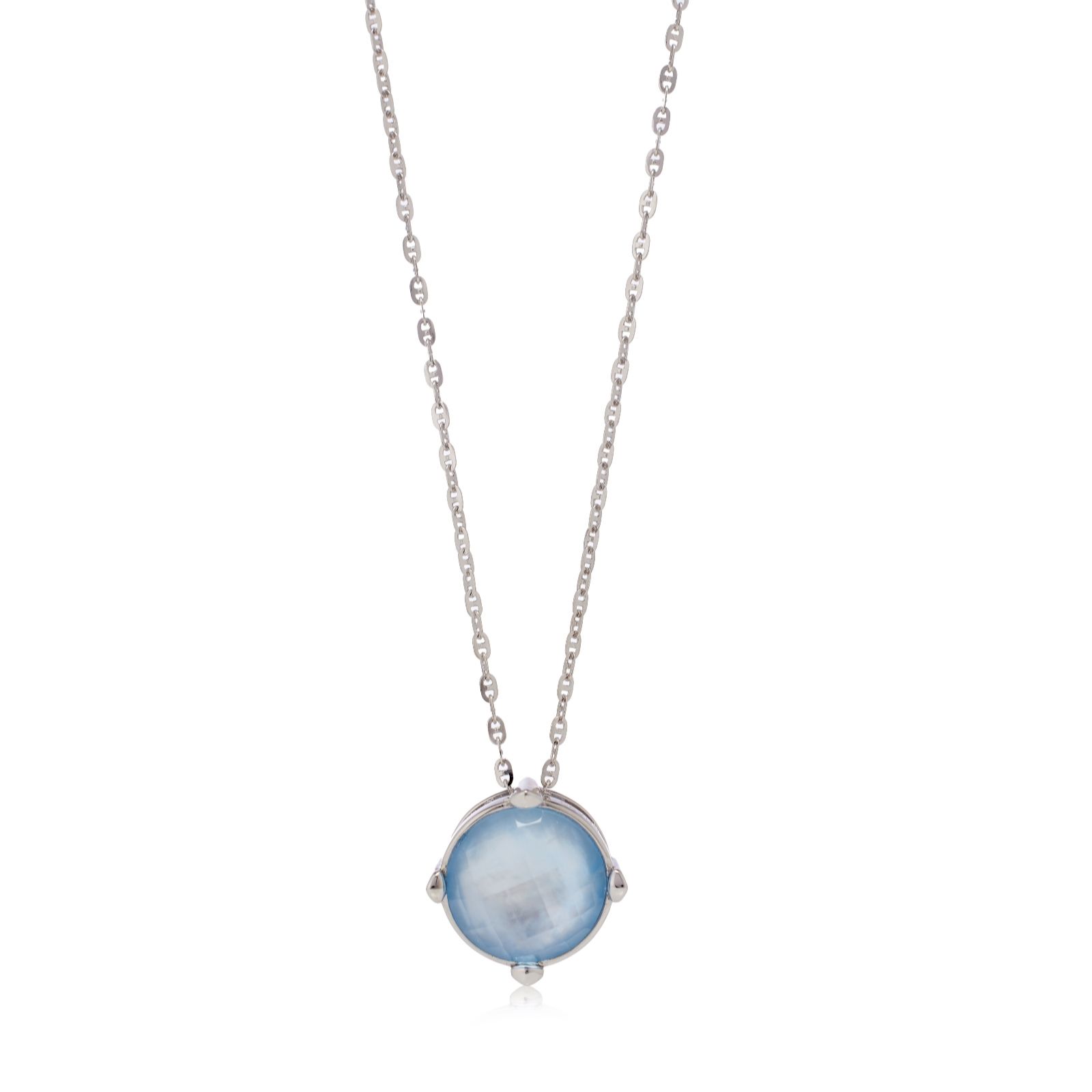 Larapearl Black Lara Pearl Mother Of Pearl Pendant With Faceted Necklace
